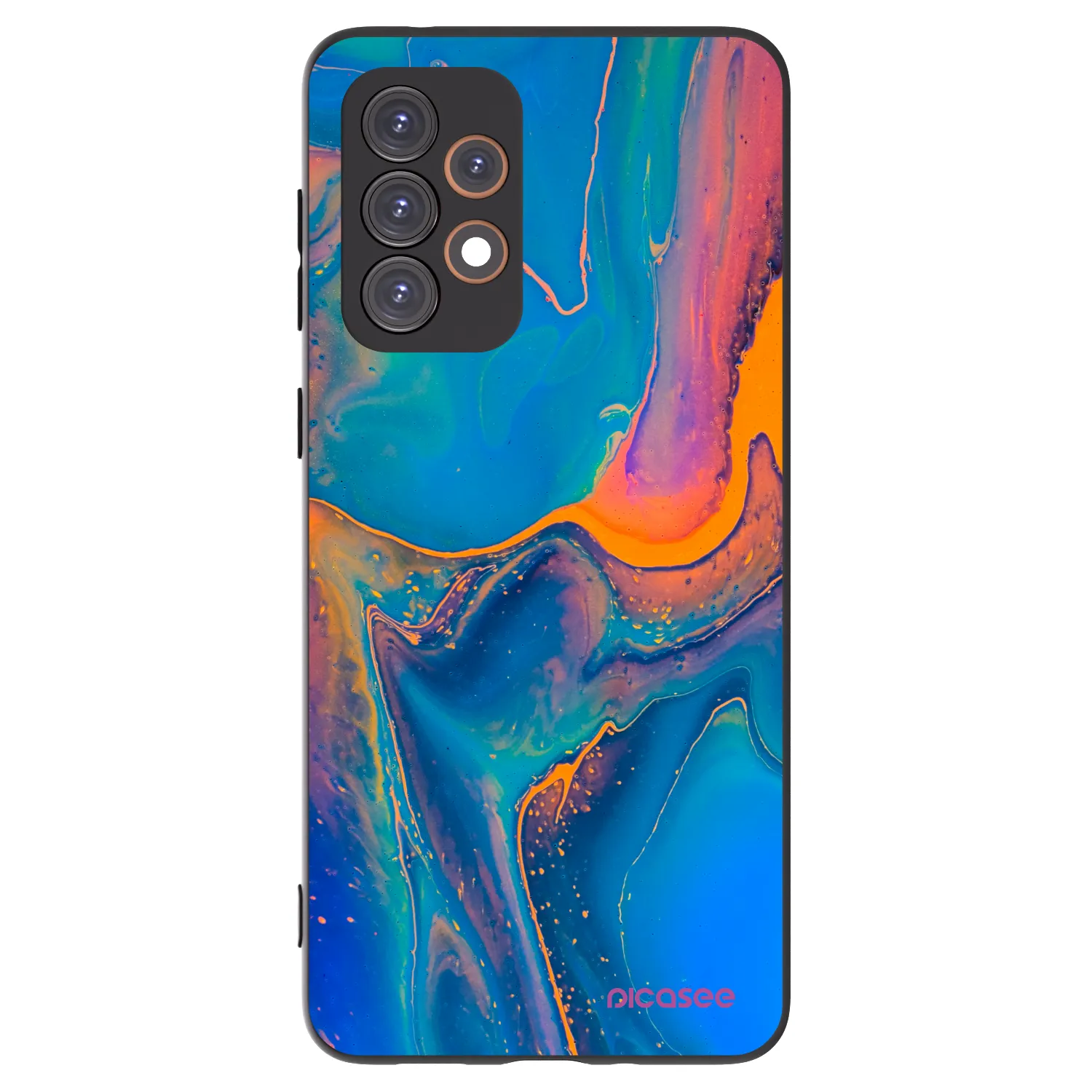 Picasee Μαύρη θήκη σιλικόνης για Samsung Galaxy A33 5G A336 - Rainbow