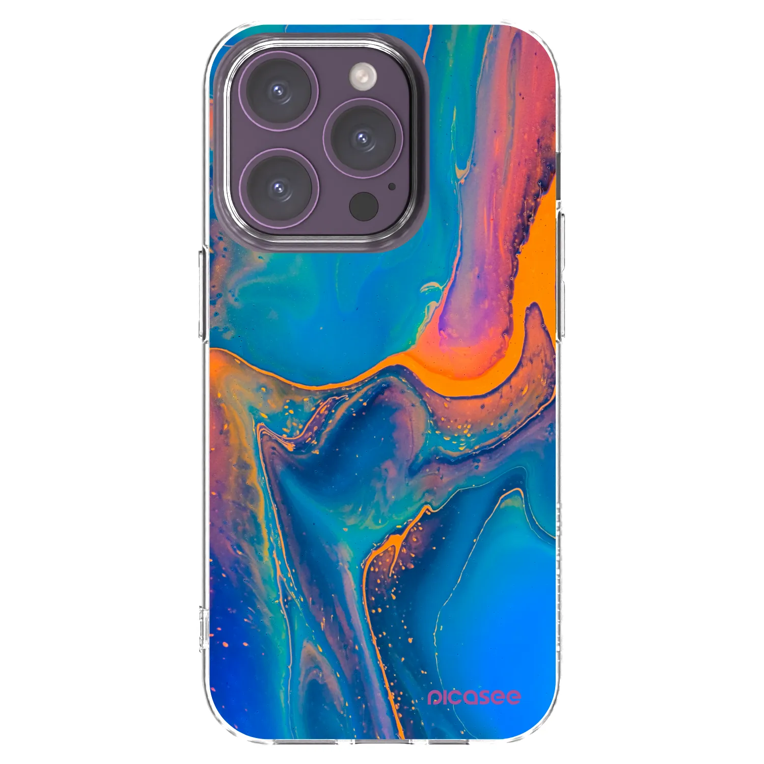 Picasee διαφανής θήκη σιλικόνης Apple iPhone 14 Pro - Rainbow