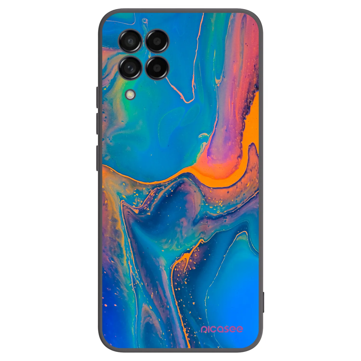 Picasee Μαύρη θήκη σιλικόνης για Samsung Galaxy M53 5G - Rainbow