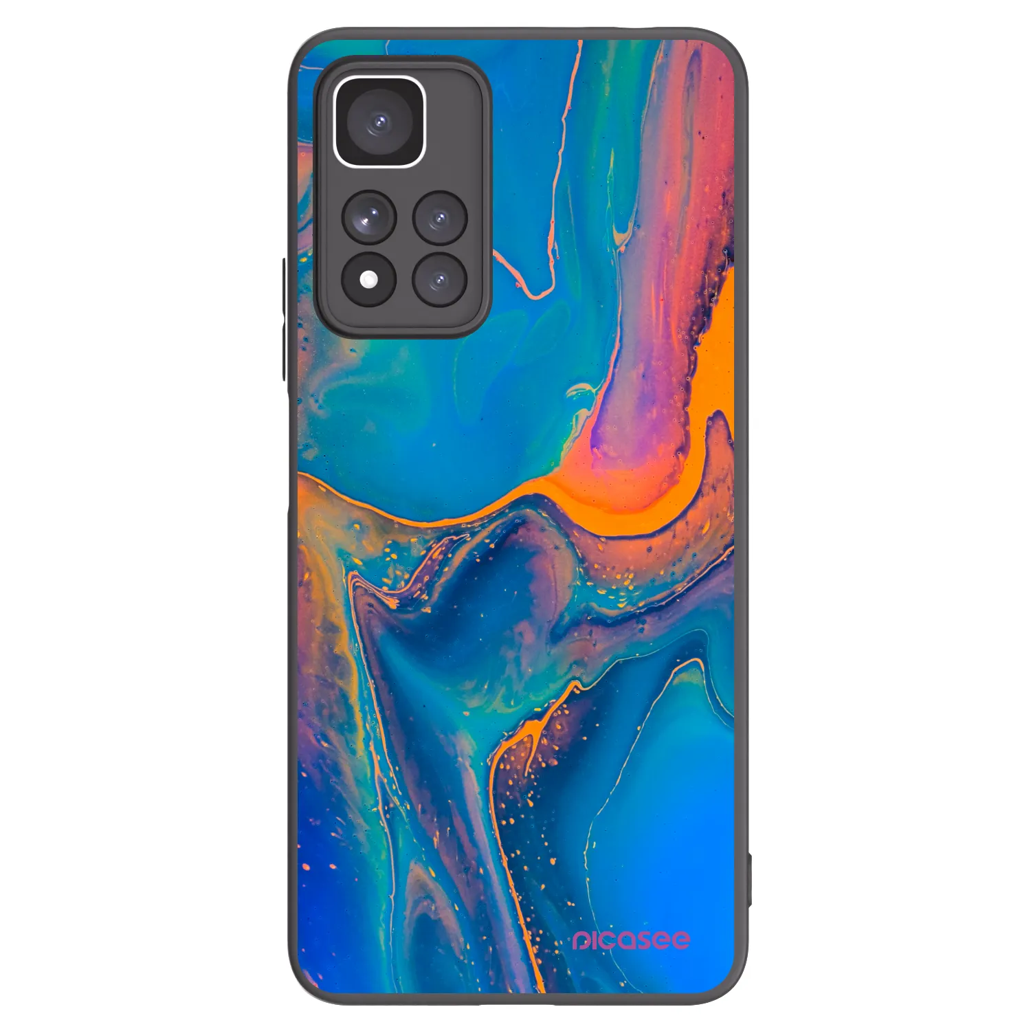 Picasee Μαύρη θήκη σιλικόνης για Xiaomi Redmi Note 11 Pro+ 5G - Rainbow
