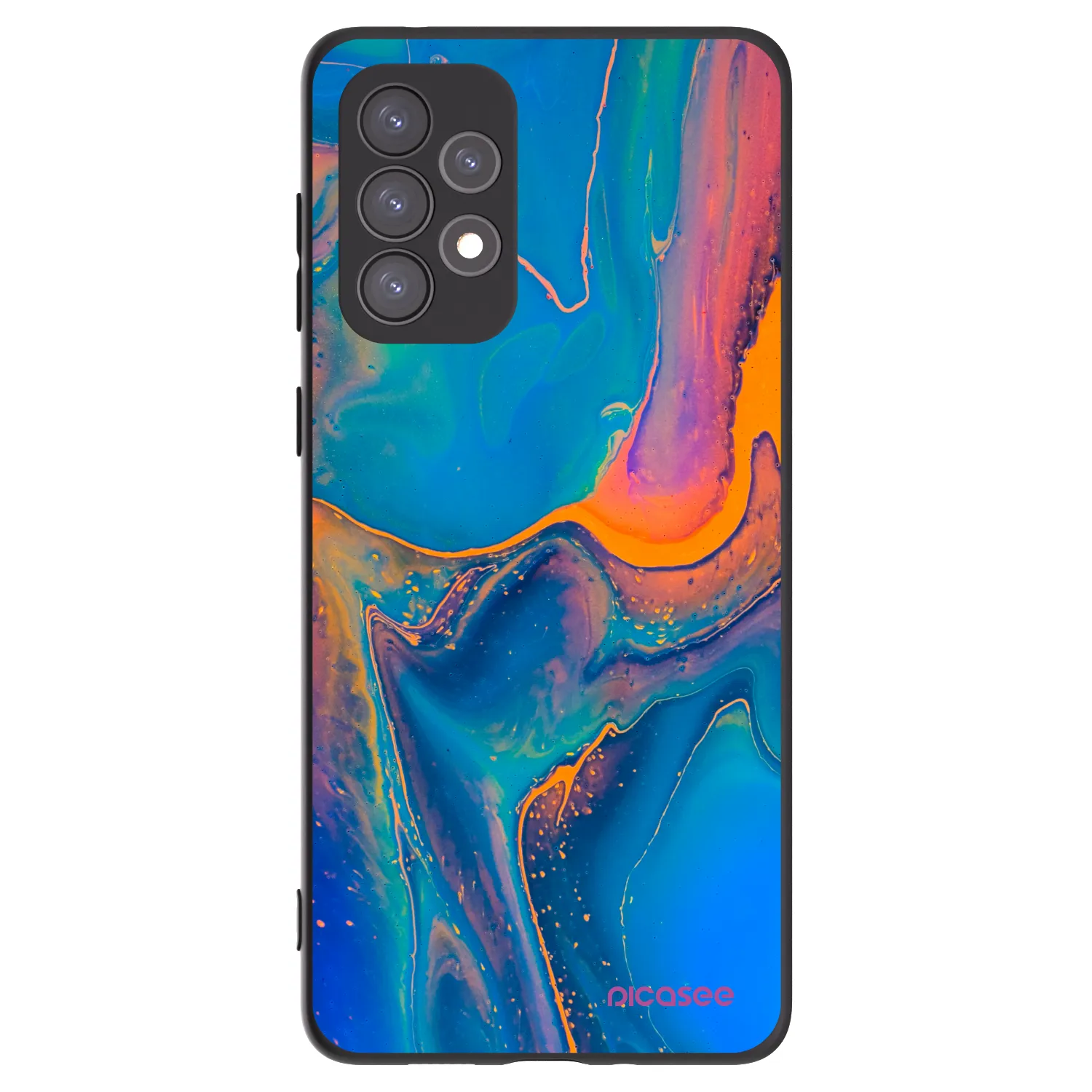 Picasee Μαύρη θήκη σιλικόνης για Samsung Galaxy A73 5G - Rainbow