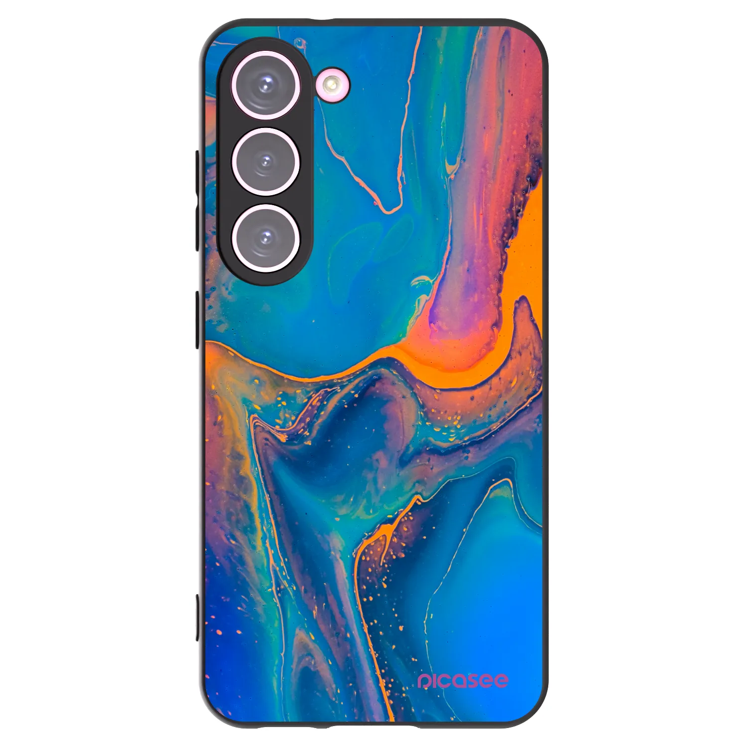 Picasee Μαύρη θήκη σιλικόνης για Samsung Galaxy S23 5G - Rainbow