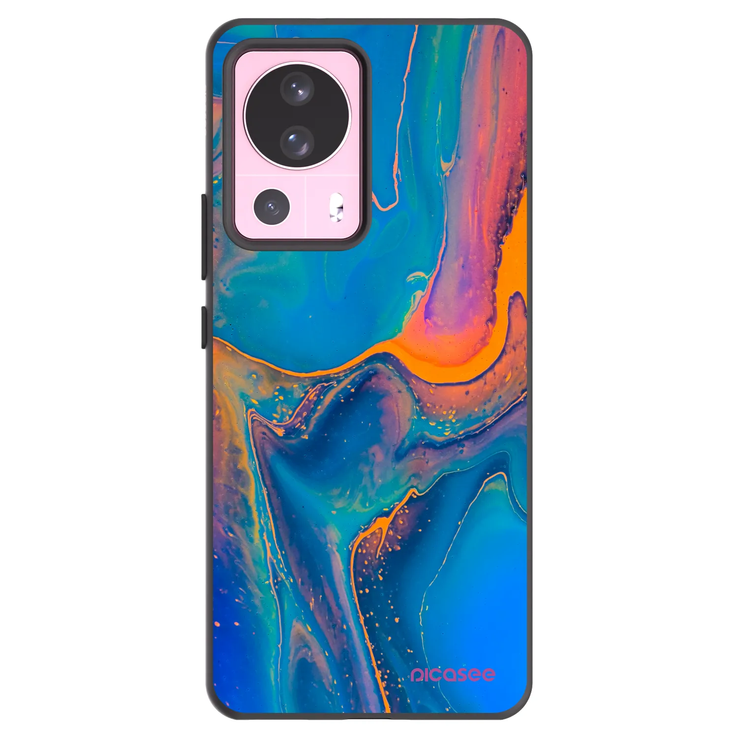 Picasee Μαύρη θήκη σιλικόνης για Xiaomi 13 Lite - Rainbow