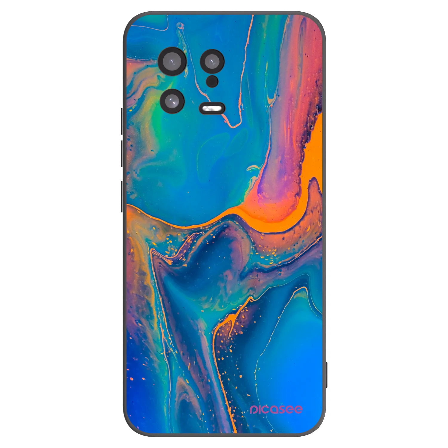 Picasee Μαύρη θήκη σιλικόνης για Xiaomi 13 - Rainbow
