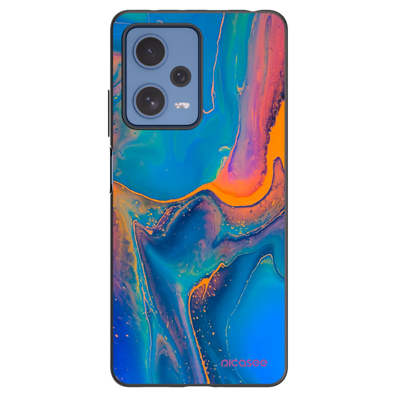 Picasee Μαύρη θήκη σιλικόνης για Xiaomi Redmi Note 12 Pro 5G - Rainbow
