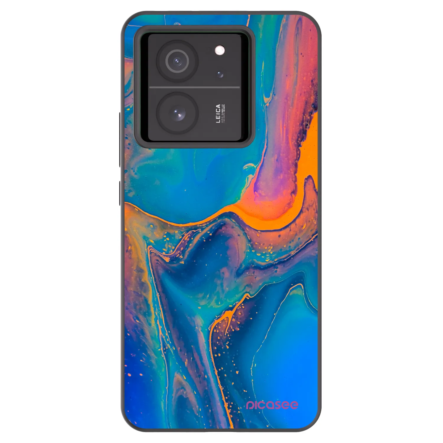 Picasee Μαύρη θήκη σιλικόνης για Xiaomi 13T Pro - Rainbow