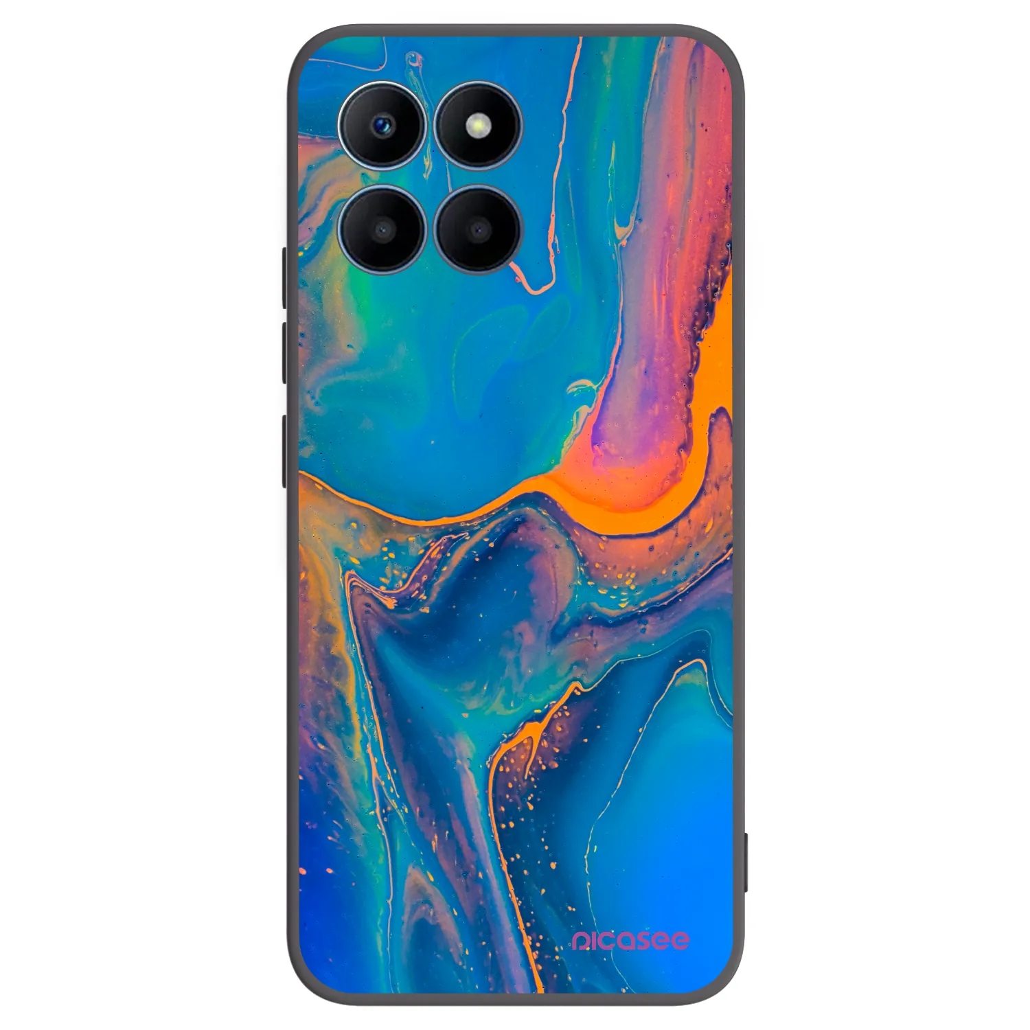 Picasee Μαύρη θήκη σιλικόνης για Honor 70 Lite - Rainbow