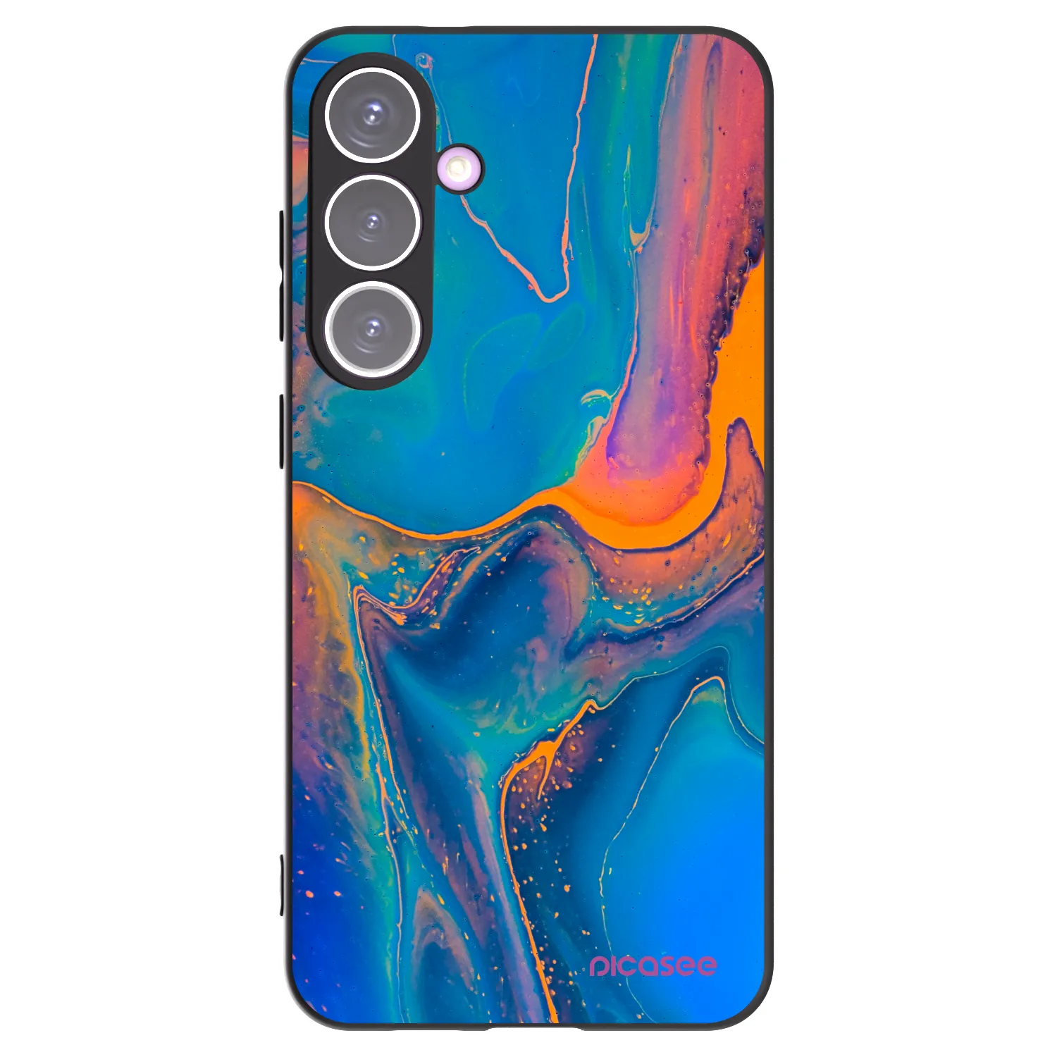 Picasee Μαύρη θήκη σιλικόνης για Samsung Galaxy S24+ S926B 5G - Rainbow