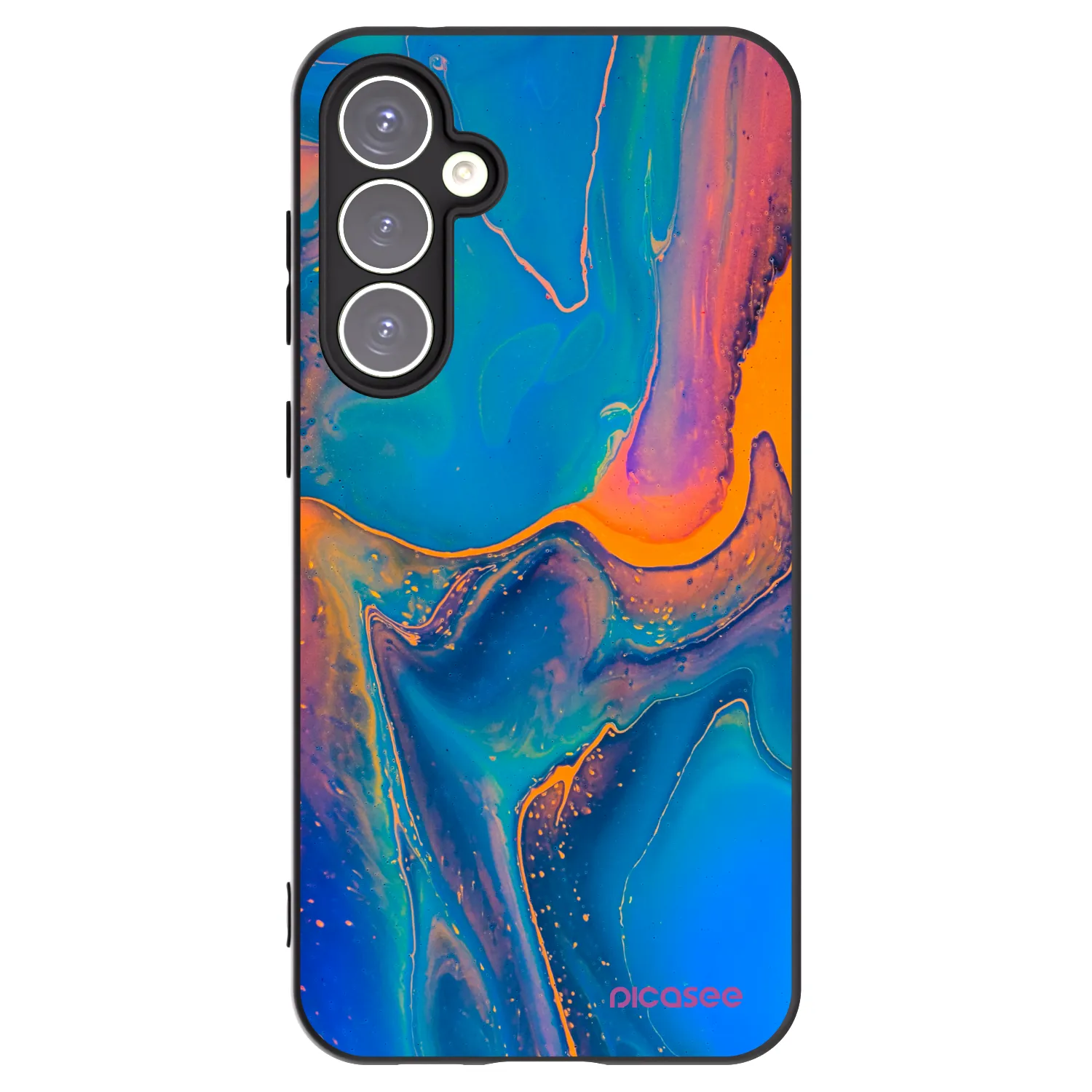 Picasee Μαύρη θήκη σιλικόνης για Samsung Galaxy S23 FE S711B - Rainbow
