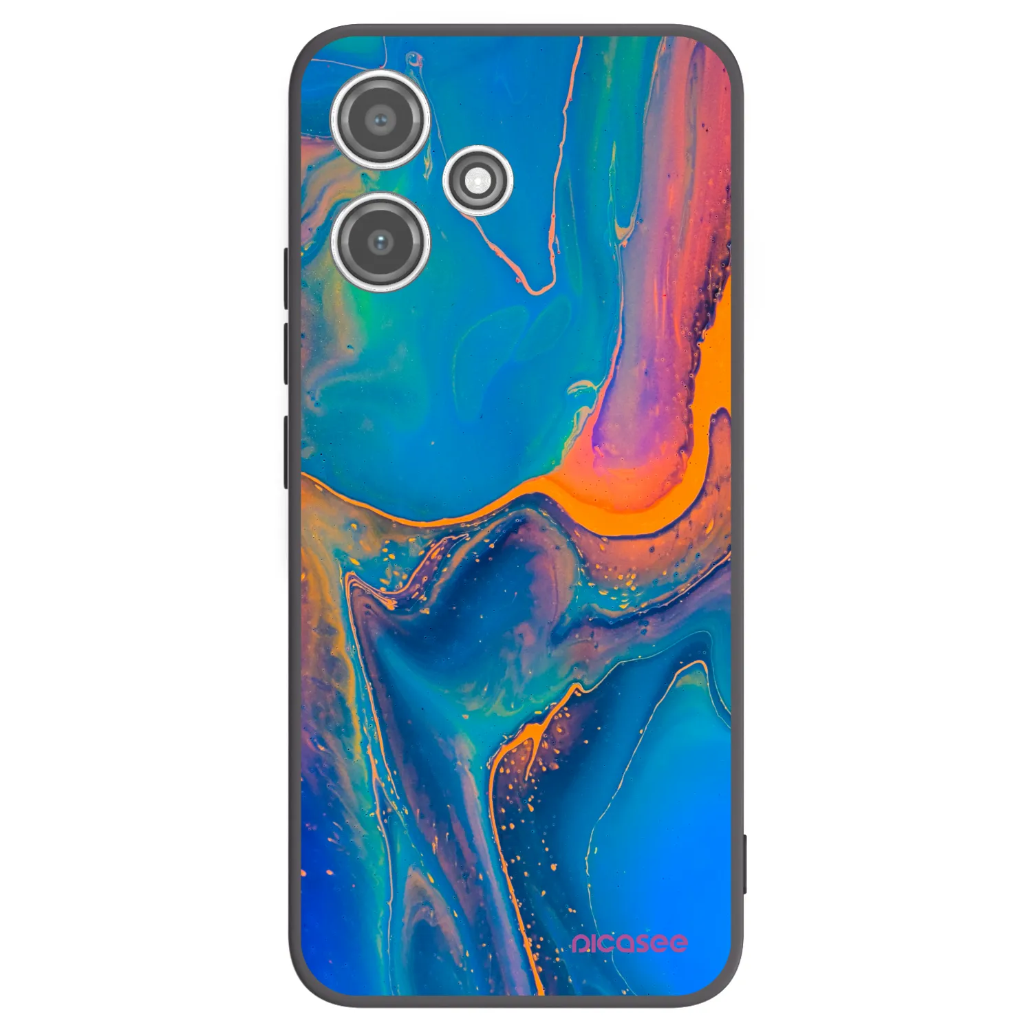 Picasee Μαύρη θήκη σιλικόνης για Xiaomi Redmi 12 5G - Rainbow