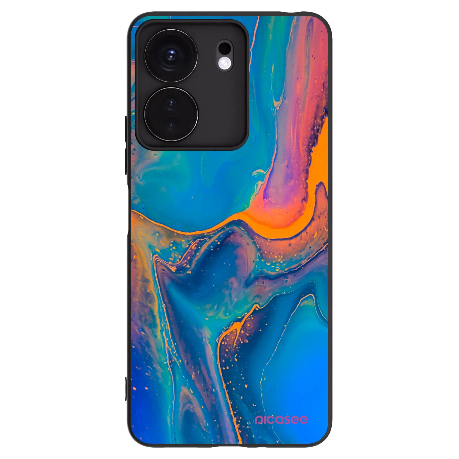 Picasee Μαύρη θήκη σιλικόνης για Xiaomi Redmi 13C 4G - Rainbow