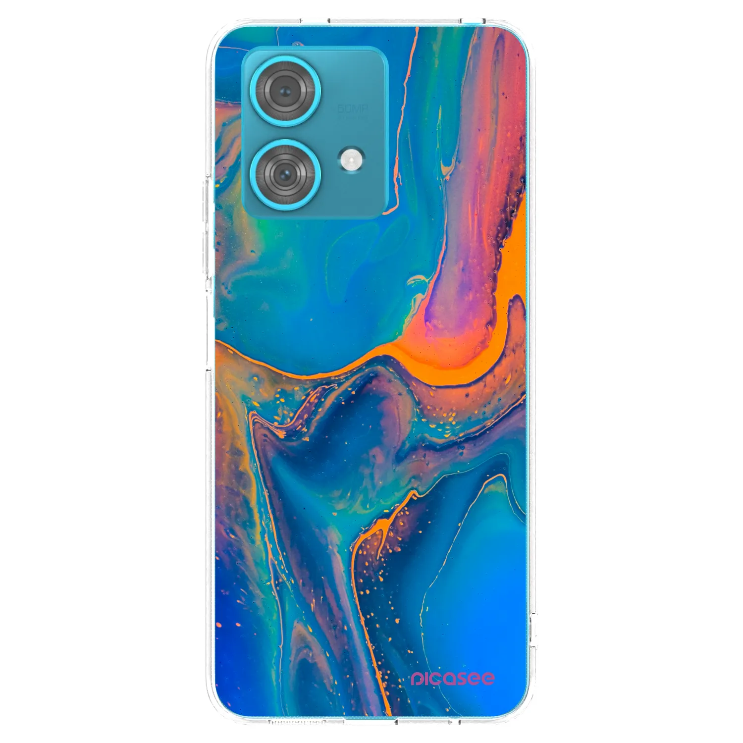 Picasee διαφανής θήκη σιλικόνης Motorola Edge 40 Neo - Rainbow