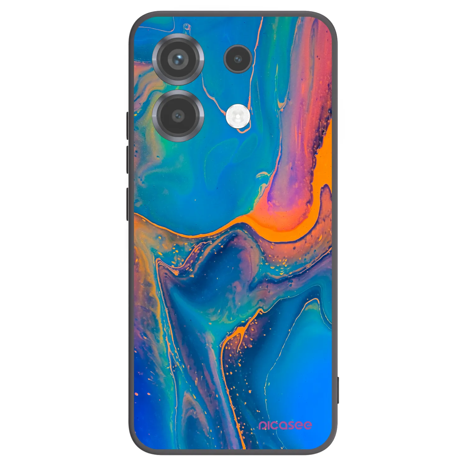 Picasee Μαύρη θήκη σιλικόνης για Xiaomi Poco X6 - Rainbow