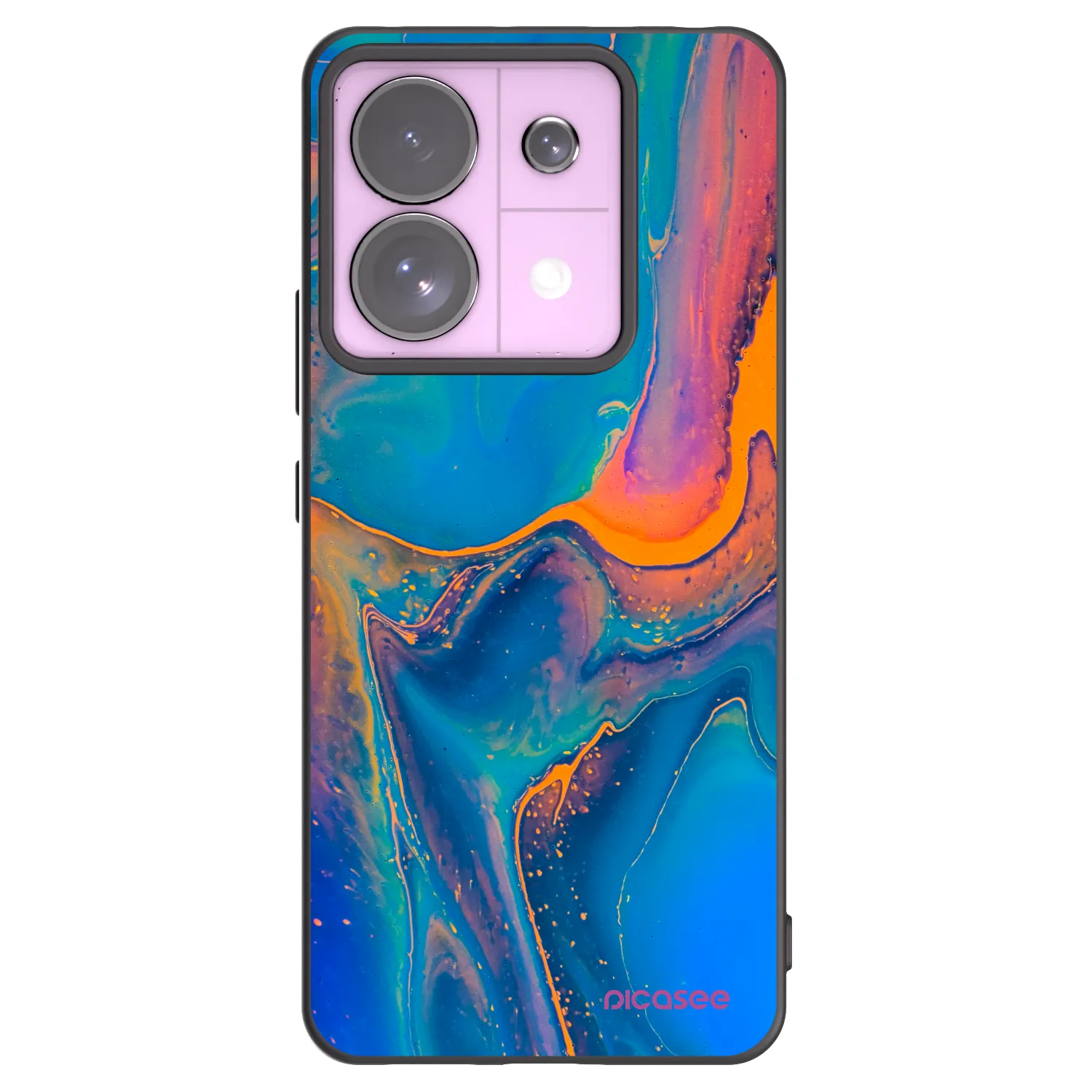 Picasee Μαύρη θήκη σιλικόνης για Xiaomi Redmi Note 13 Pro 5G - Rainbow