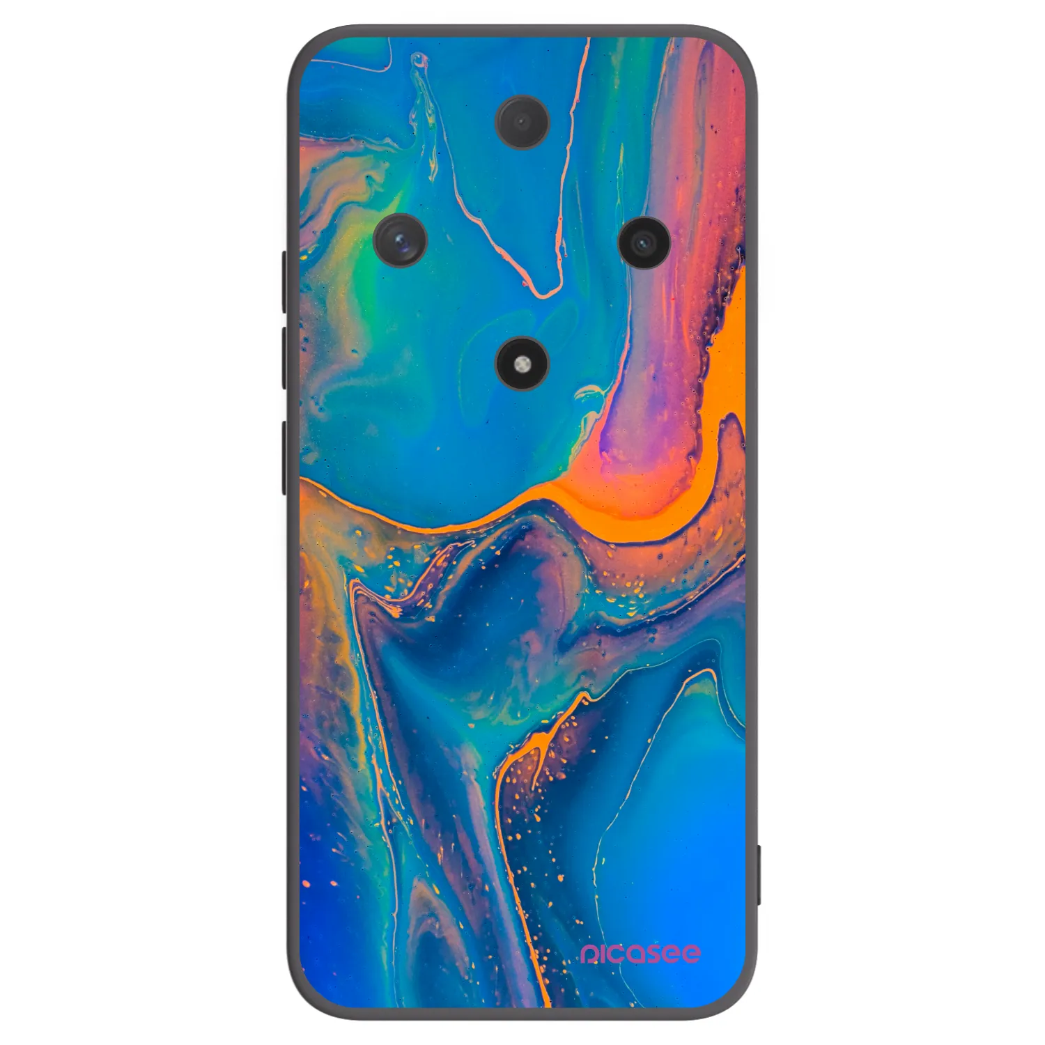 Picasee Μαύρη θήκη σιλικόνης για Honor Magic6 Lite 5G - Rainbow