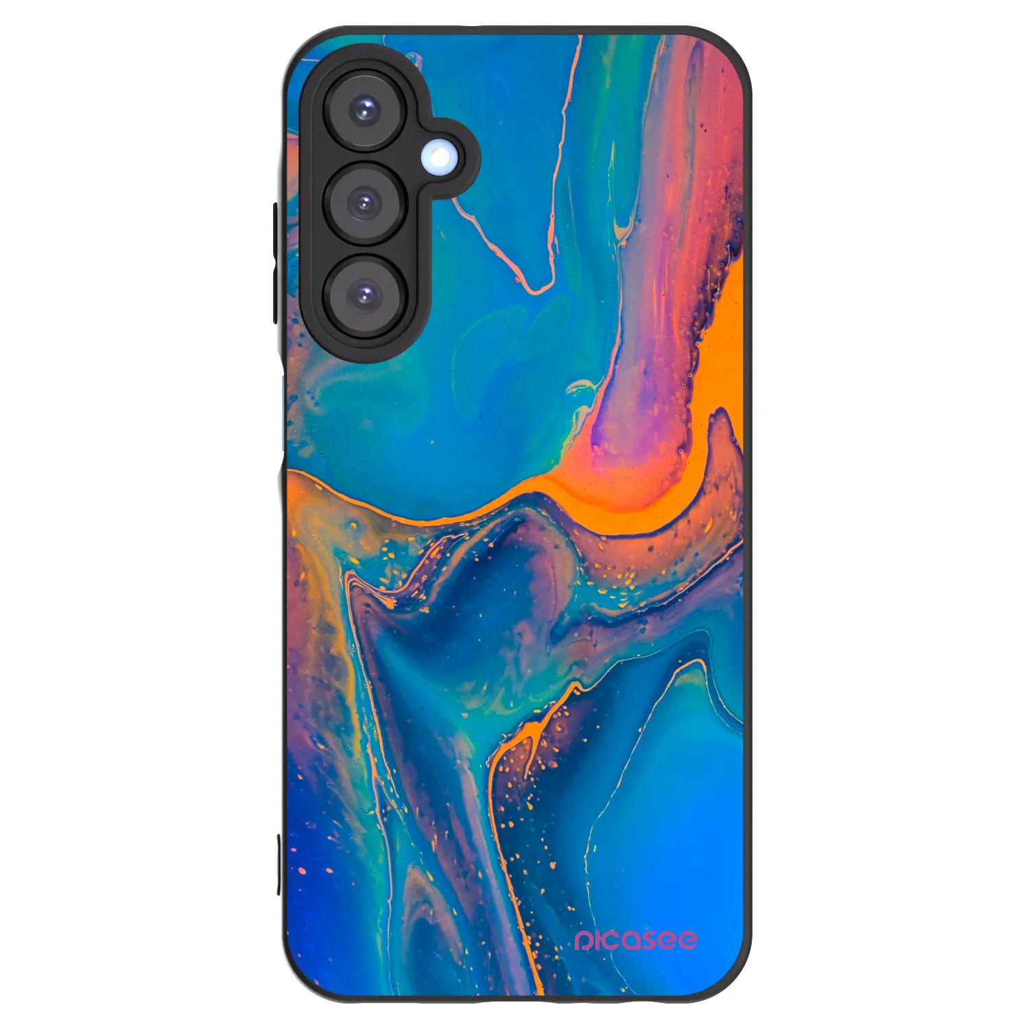 Picasee Μαύρη θήκη σιλικόνης για Samsung Galaxy A25 A256B 5G - Rainbow