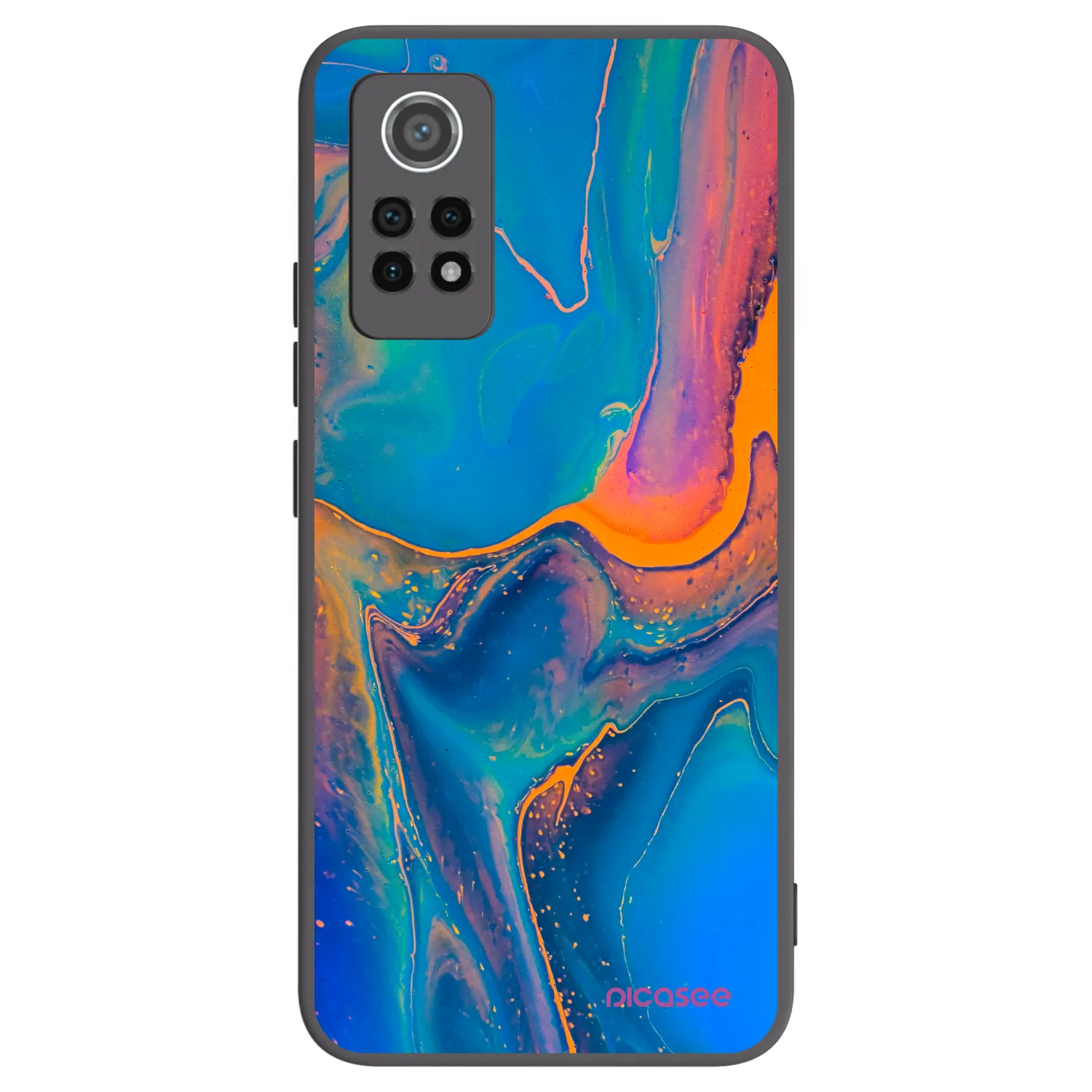Picasee Μαύρη θήκη σιλικόνης για Xiaomi Redmi Note 12 Pro 4G - Rainbow