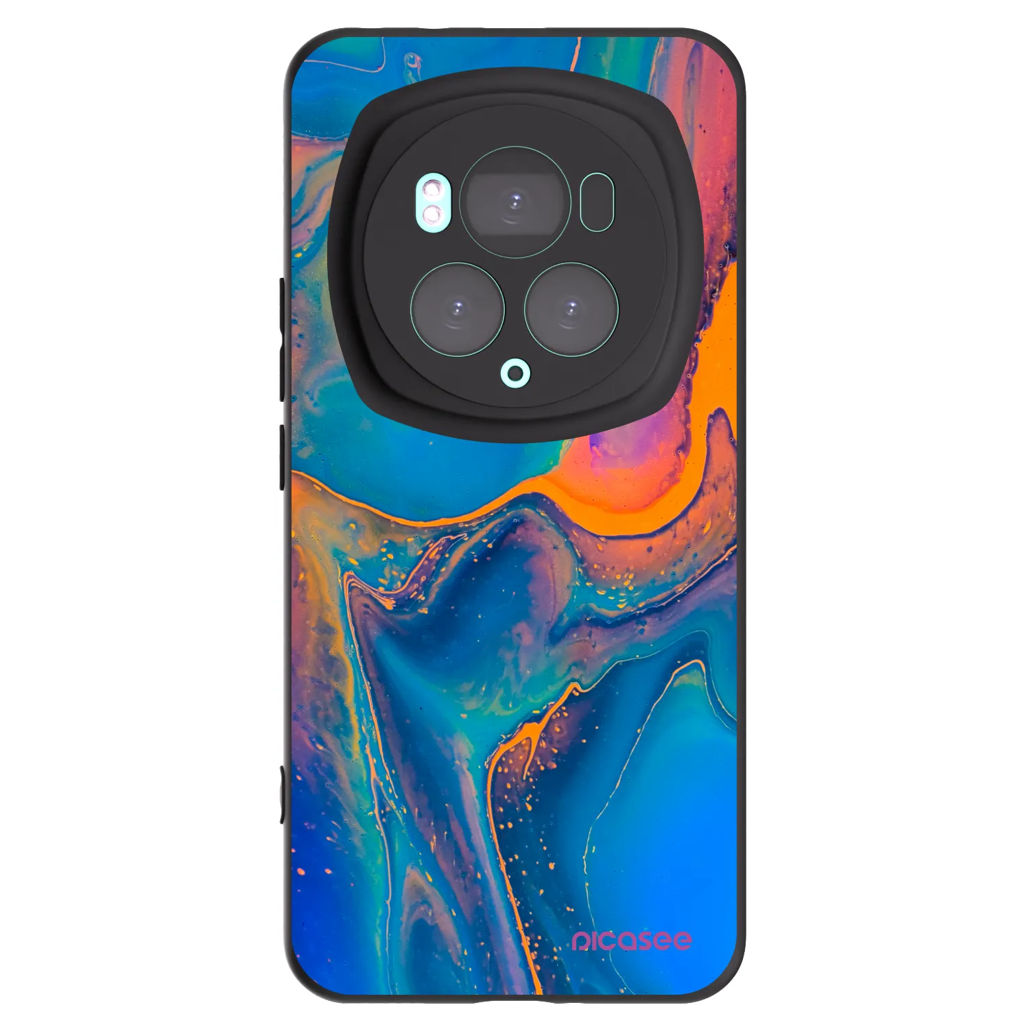 Picasee Μαύρη θήκη σιλικόνης για Honor Magic6 Pro - Rainbow