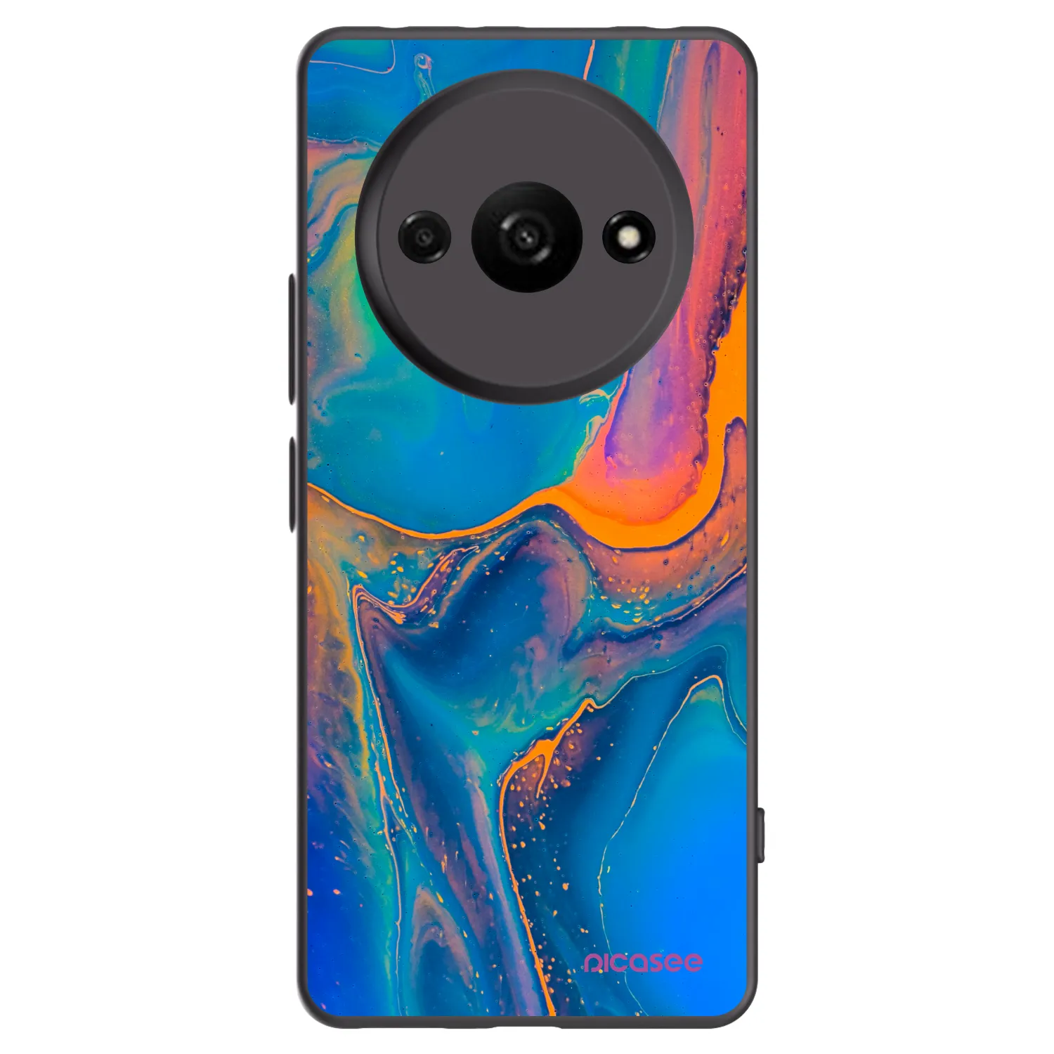 Picasee Μαύρη θήκη σιλικόνης για Xiaomi Redmi A3 - Rainbow