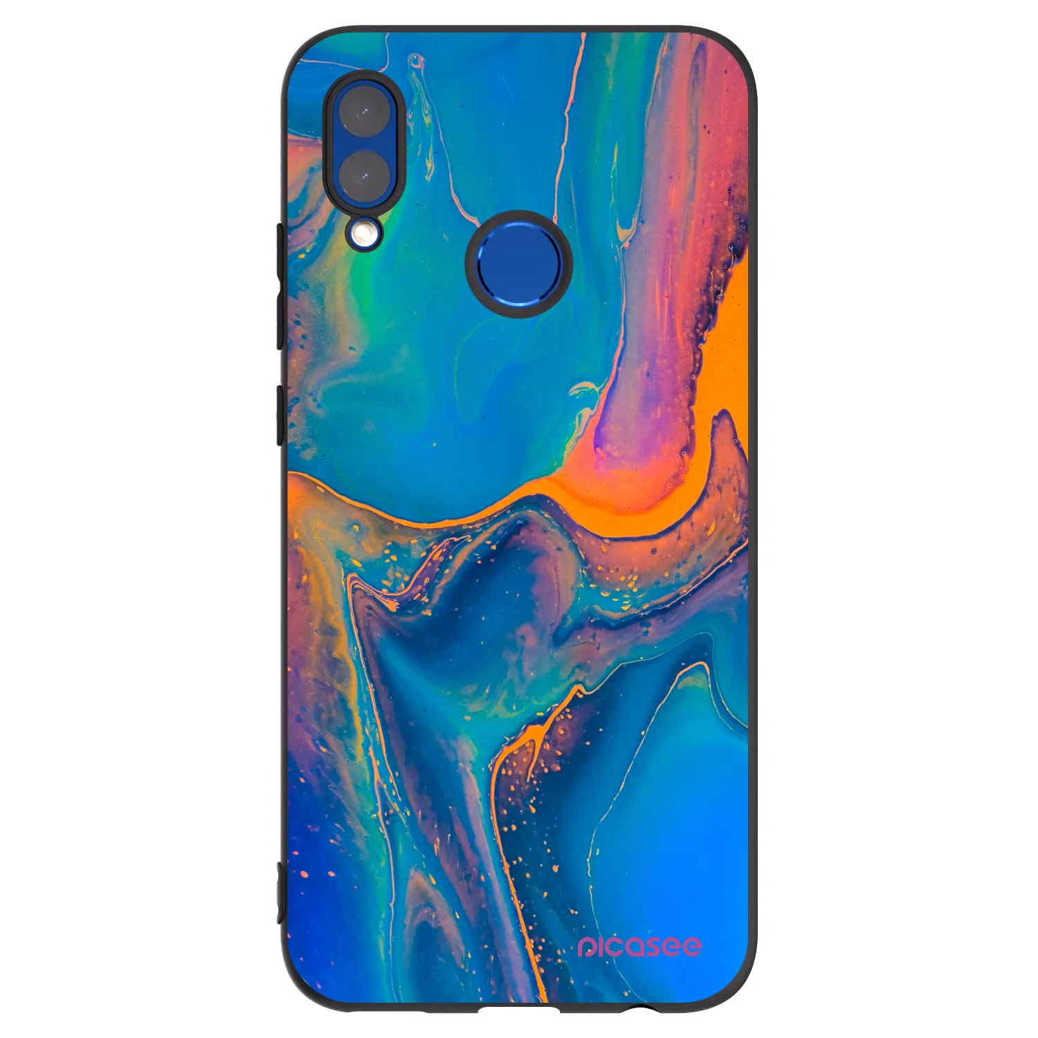 Picasee Μαύρη θήκη σιλικόνης για Honor 10 Lite - Rainbow