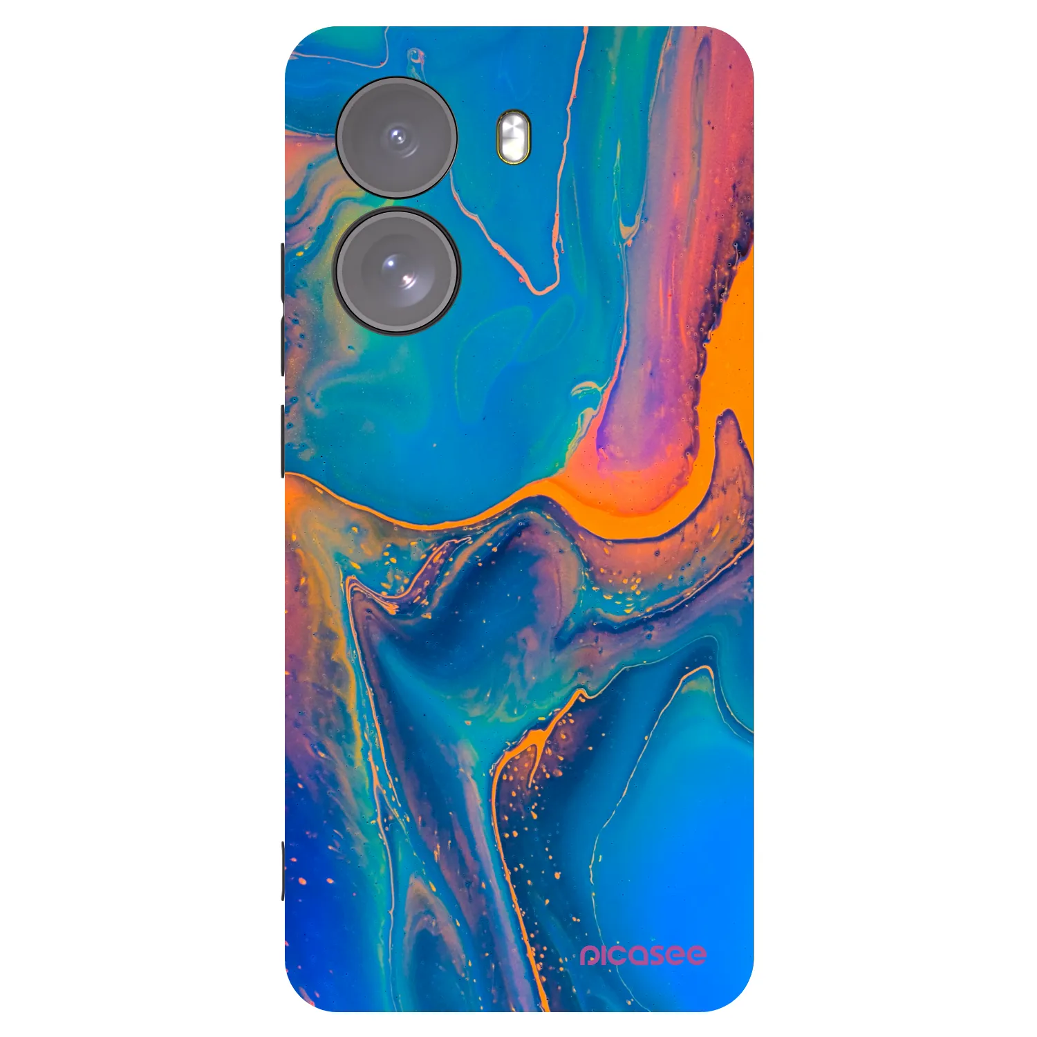 Picasee Μαύρη θήκη σιλικόνης για Xiaomi Poco X7 - Rainbow