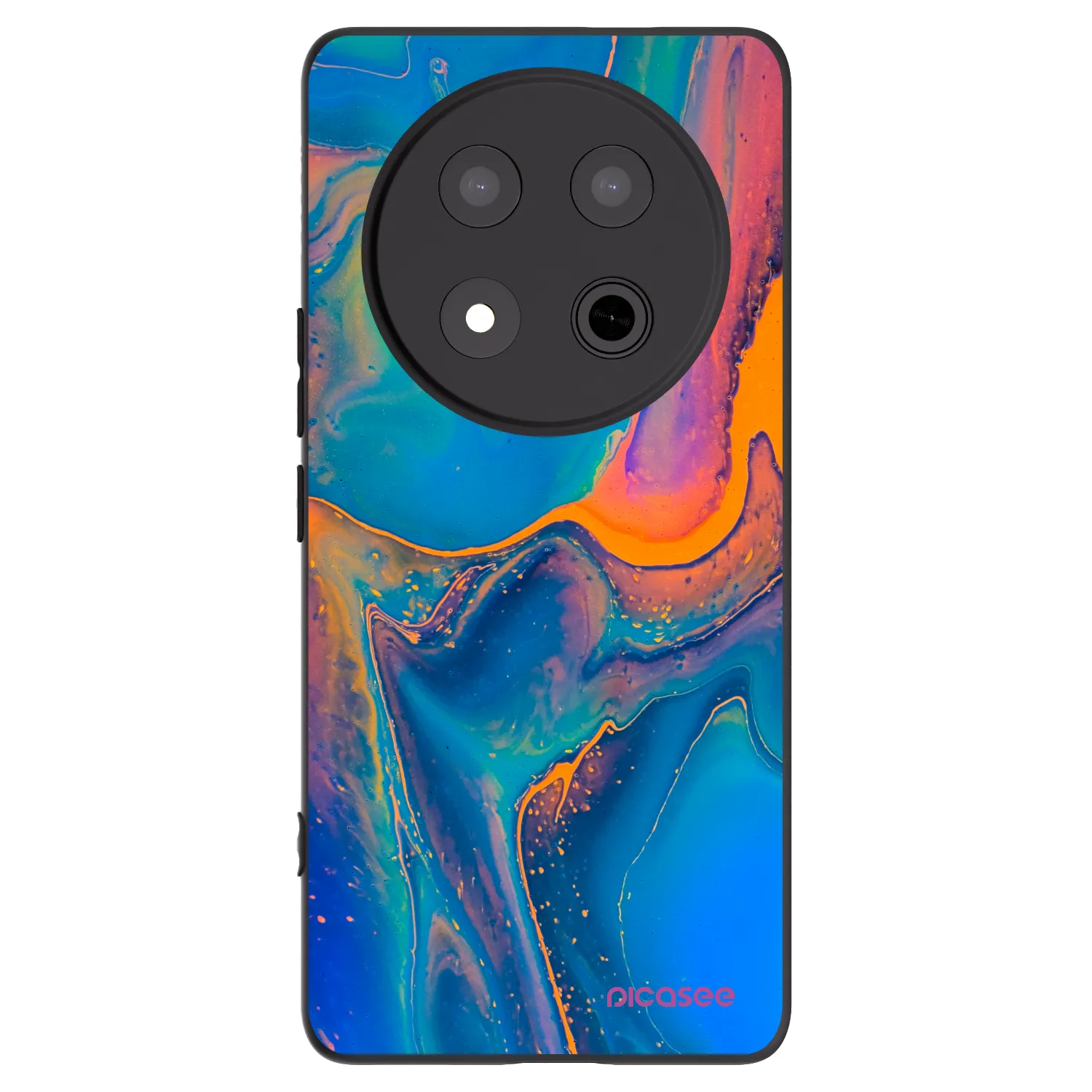 Picasee Μαύρη θήκη σιλικόνης για Honor Magic7 Lite 5G - Rainbow