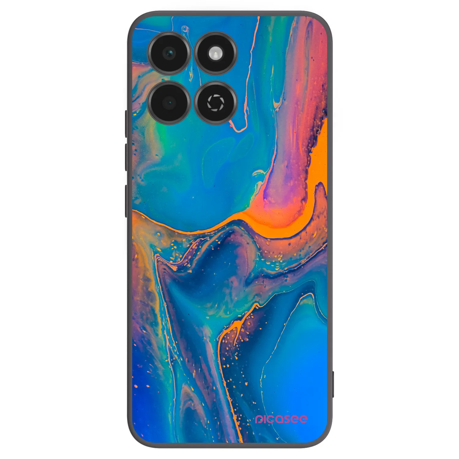 Picasee Μαύρη θήκη σιλικόνης για Honor 200 Smart 5G - Rainbow