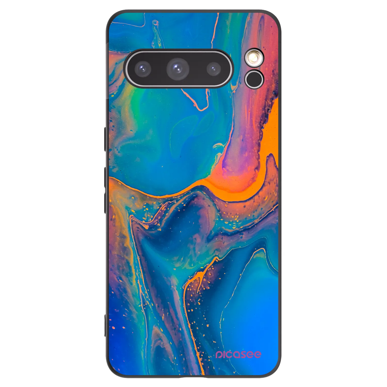 Picasee Μαύρη θήκη σιλικόνης για Google Pixel 8 Pro - Rainbow