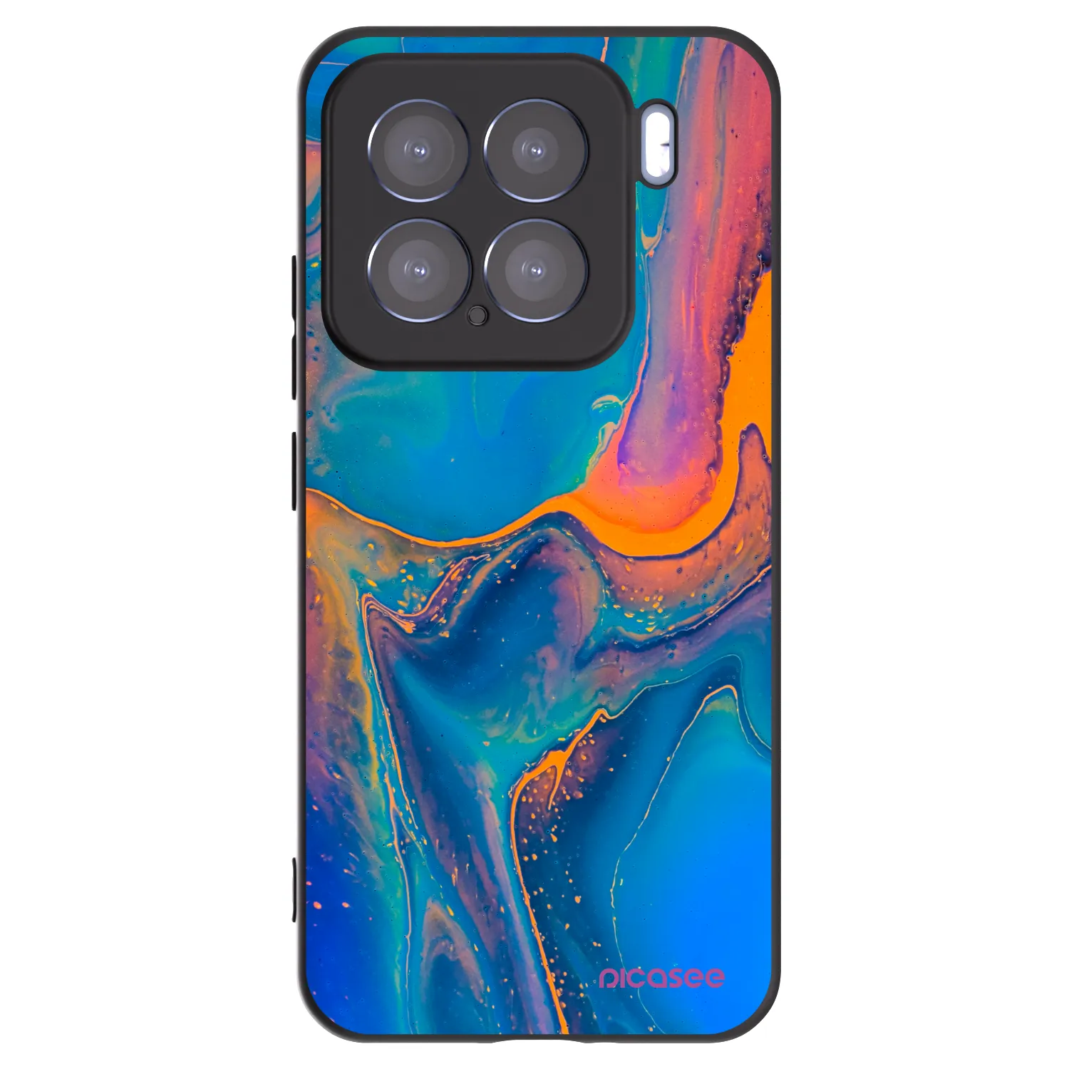 Picasee Μαύρη θήκη σιλικόνης για Xiaomi 15 - Rainbow