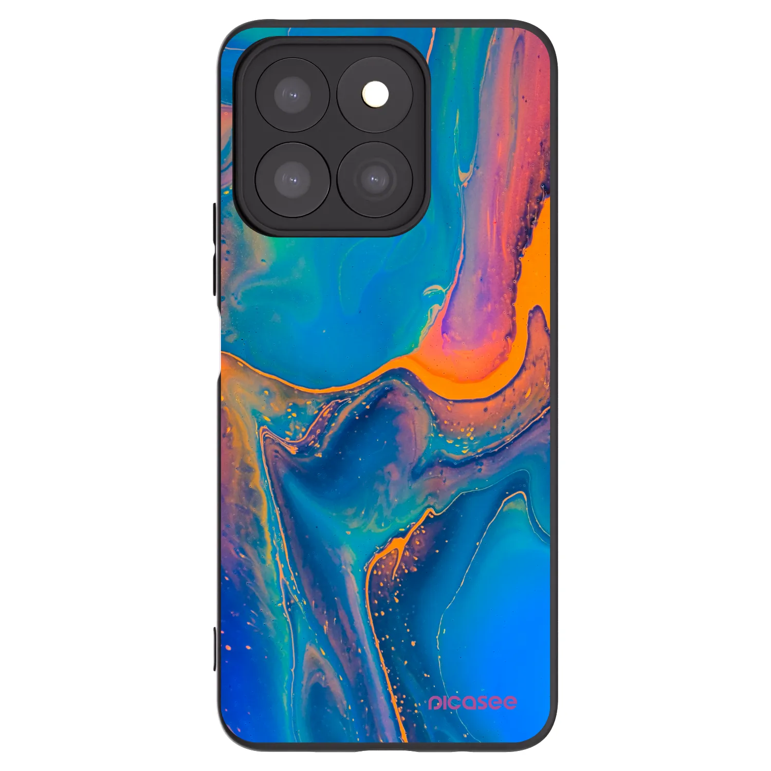 Picasee Μαύρη θήκη σιλικόνης για Honor X8c - Rainbow