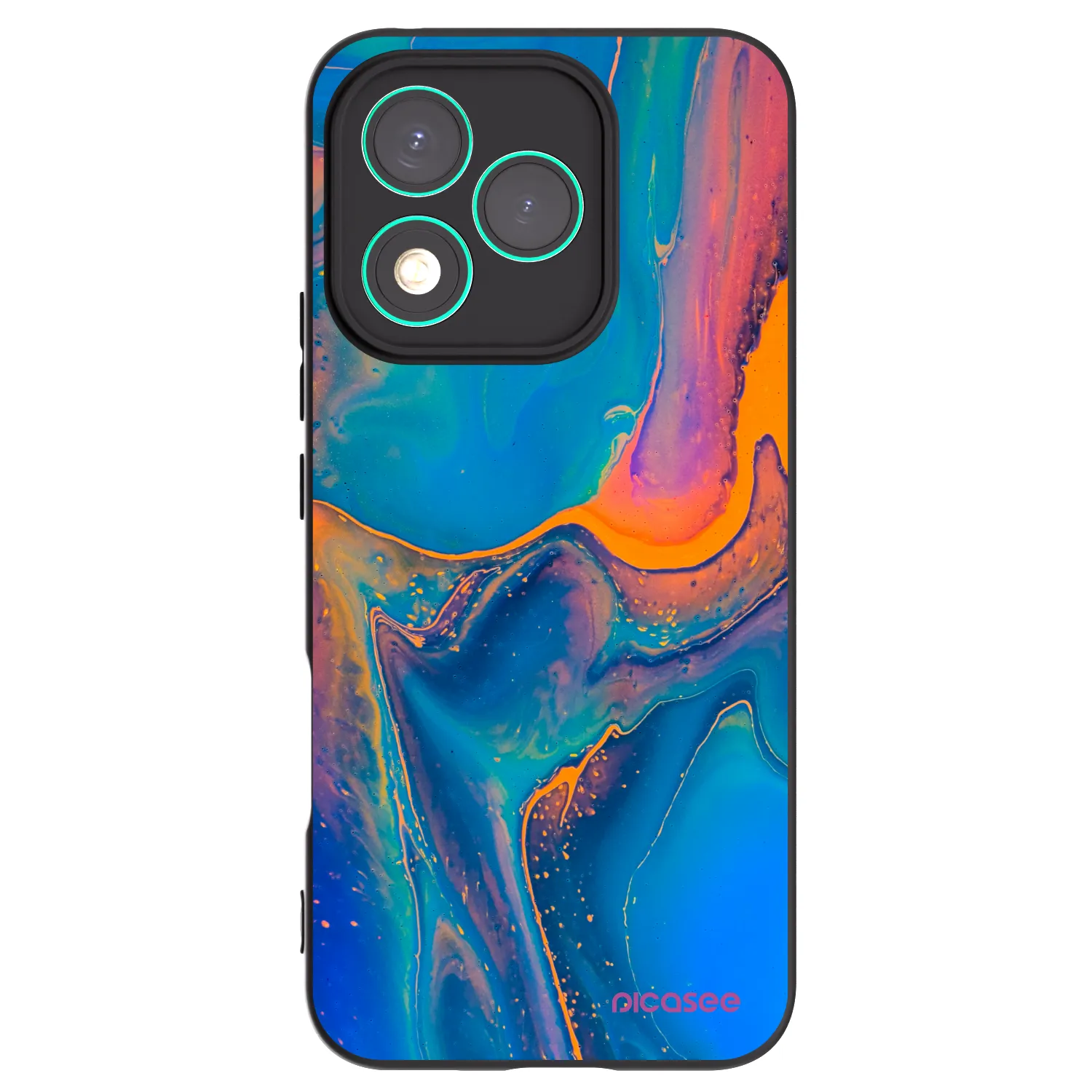 Picasee Μαύρη θήκη σιλικόνης για Honor 400 Lite 5G - Rainbow