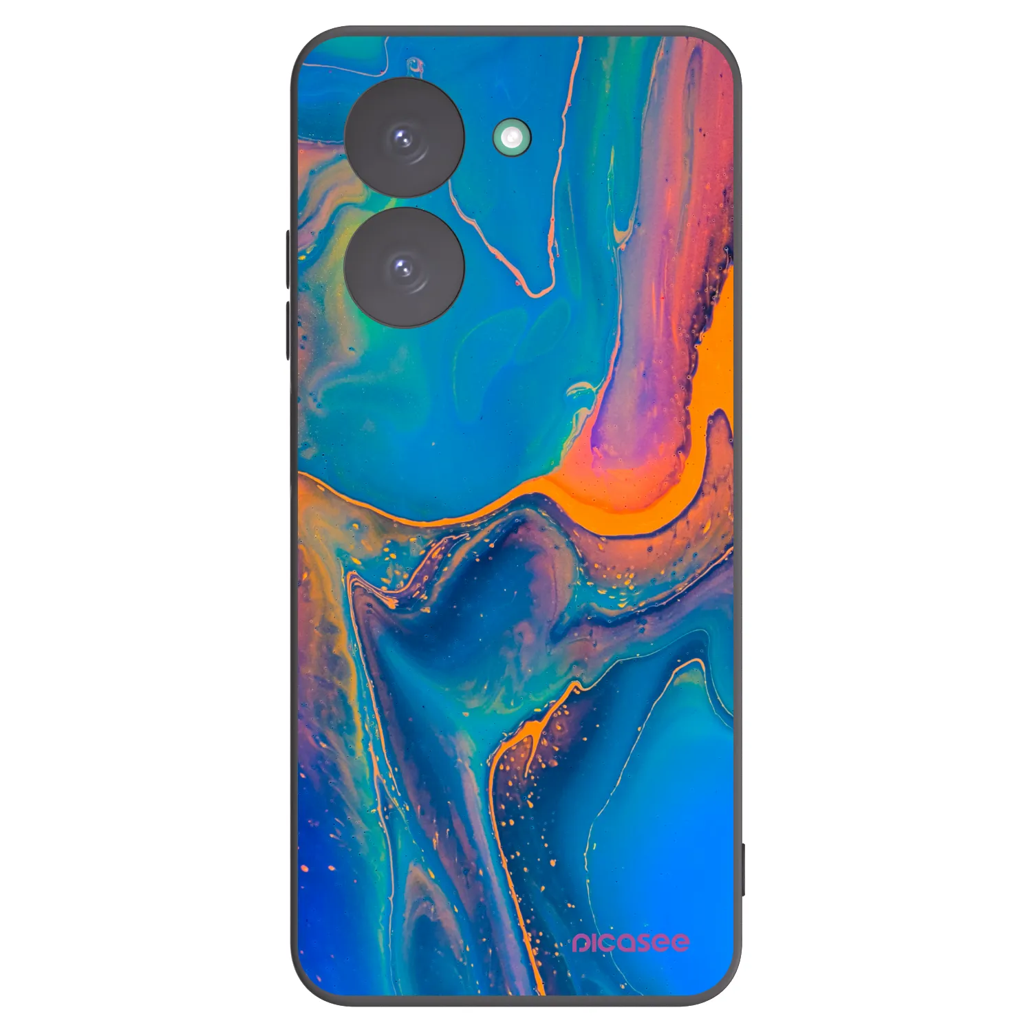 Picasee Μαύρη θήκη σιλικόνης για Xiaomi Redmi A5 - Rainbow