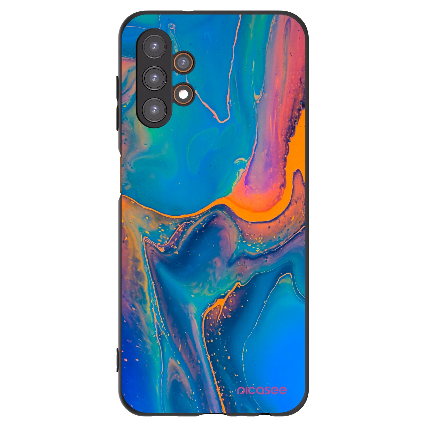 Picasee Μαύρη θήκη σιλικόνης για Samsung Galaxy A13 5G - Rainbow