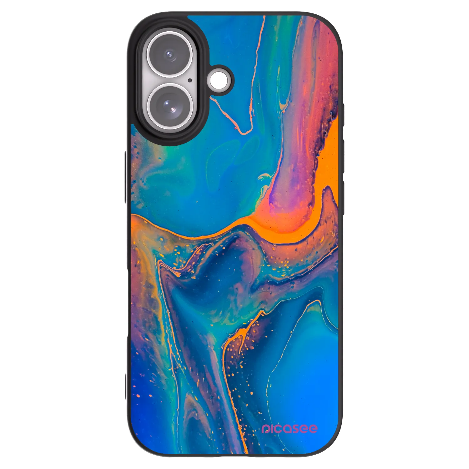 Picasee Μαύρη θήκη σιλικόνης για Apple iPhone 17 - Rainbow
