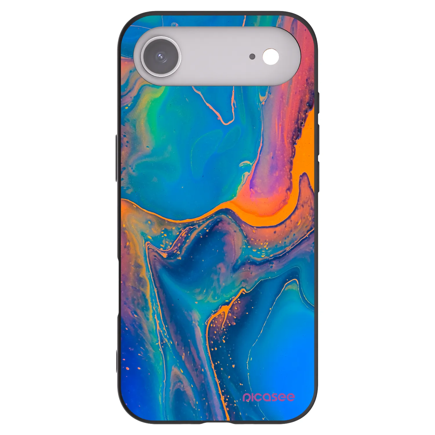 Picasee Μαύρη θήκη σιλικόνης για Apple iPhone Air - Rainbow