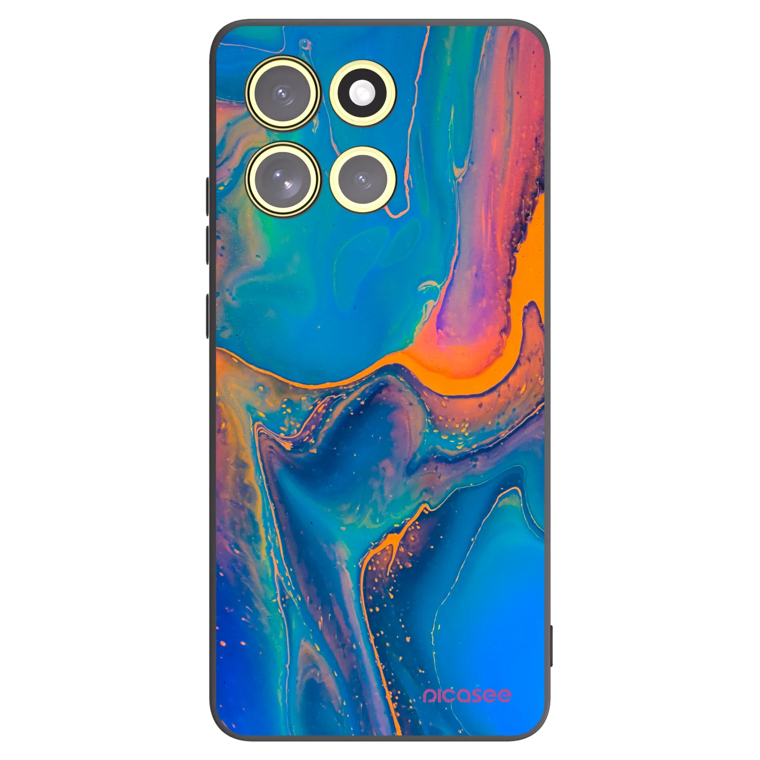Picasee Μαύρη θήκη σιλικόνης για Motorola Moto G86 Power 5G - Rainbow