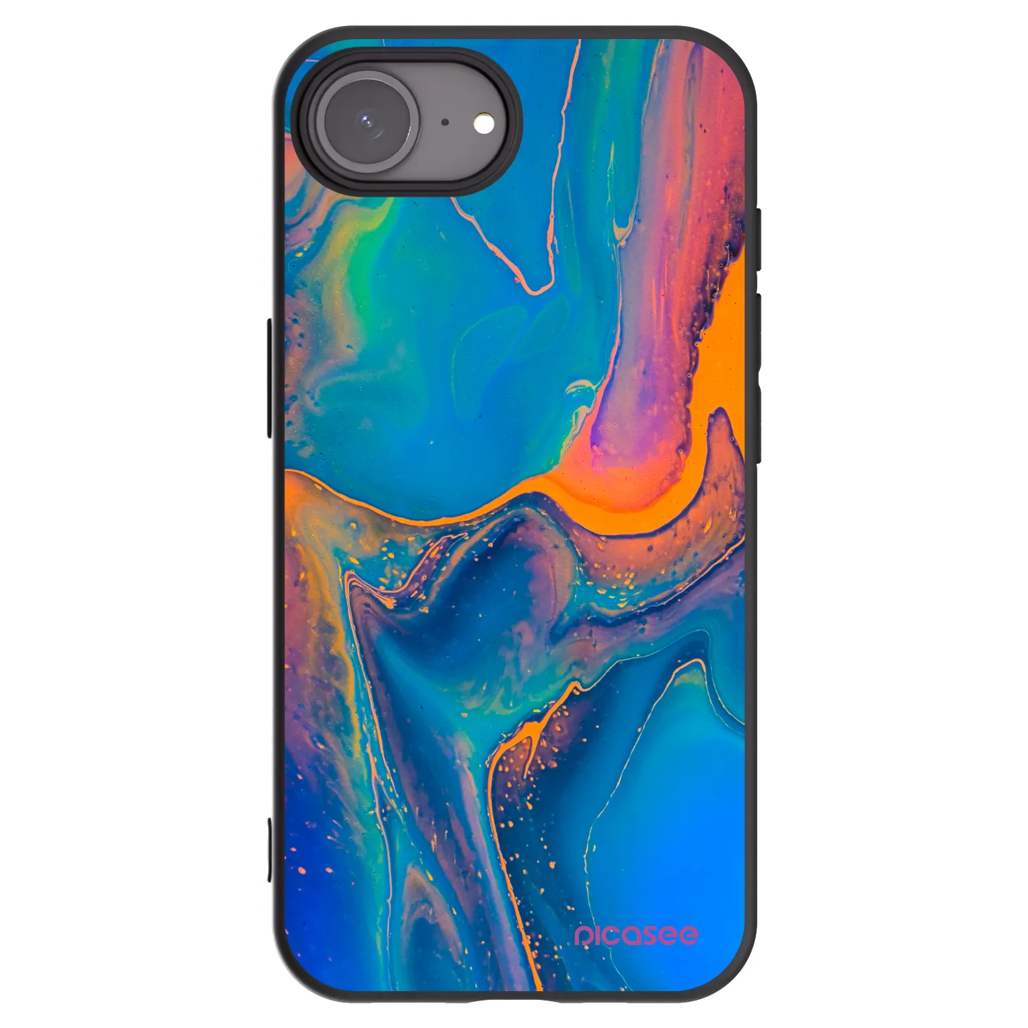 Picasee Μαύρη θήκη σιλικόνης για Apple iPhone 17e - Rainbow