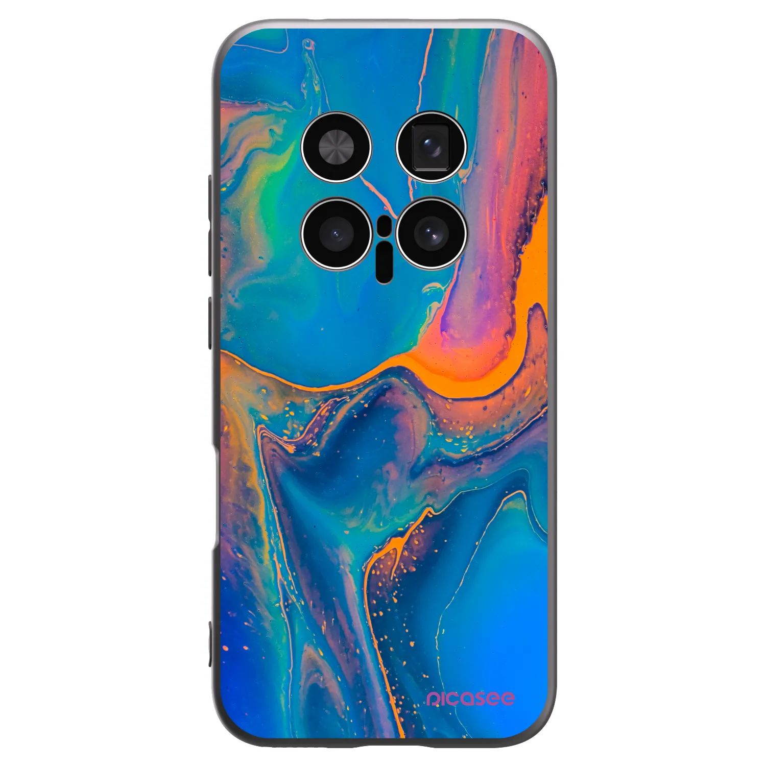 Picasee Μαύρη θήκη σιλικόνης για Honor Magic8 Pro 5G - Rainbow