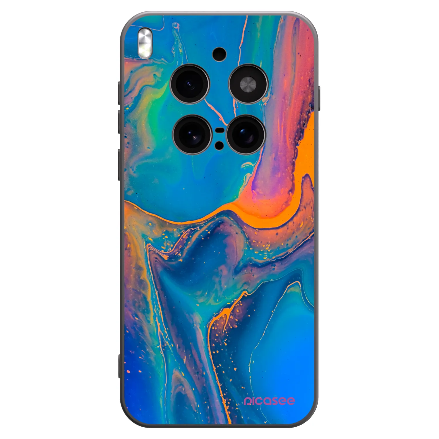 Picasee Μαύρη θήκη σιλικόνης για Vivo X300 Pro - Rainbow