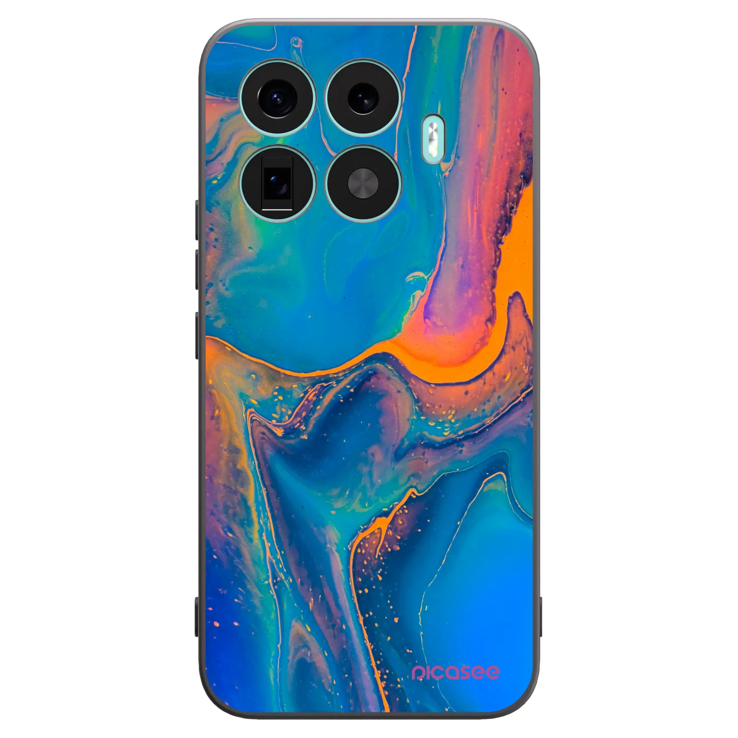 Picasee Μαύρη θήκη σιλικόνης για Xiaomi 17T Pro - Rainbow