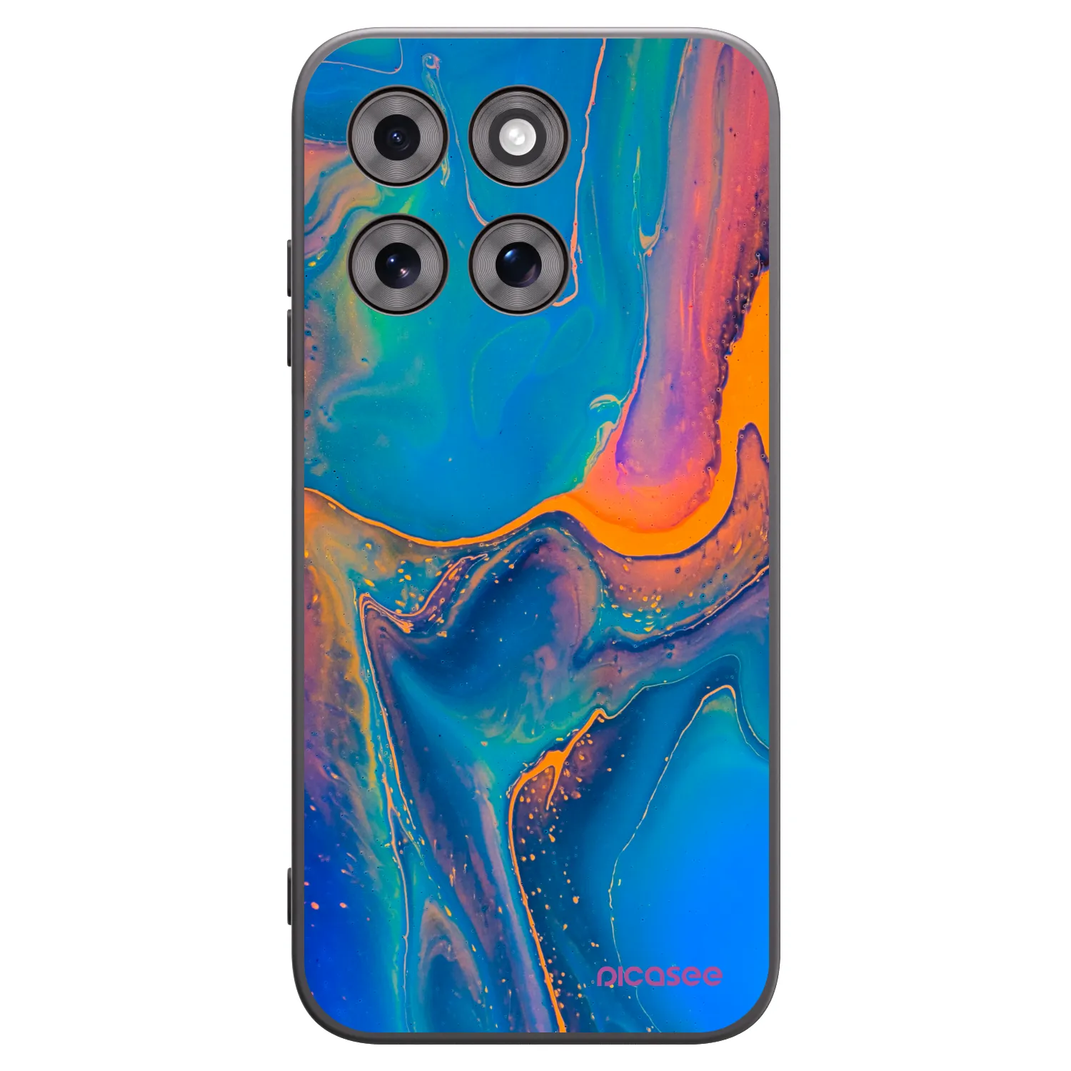 Picasee Μαύρη θήκη σιλικόνης για Motorola Moto G77 - Rainbow