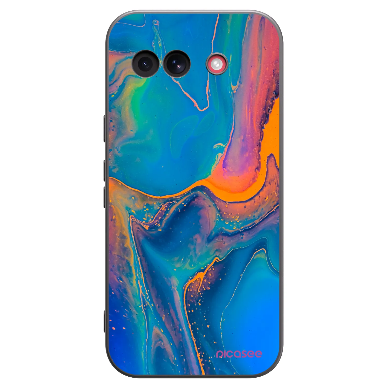 Picasee Μαύρη θήκη σιλικόνης για Google Pixel 10a - Rainbow