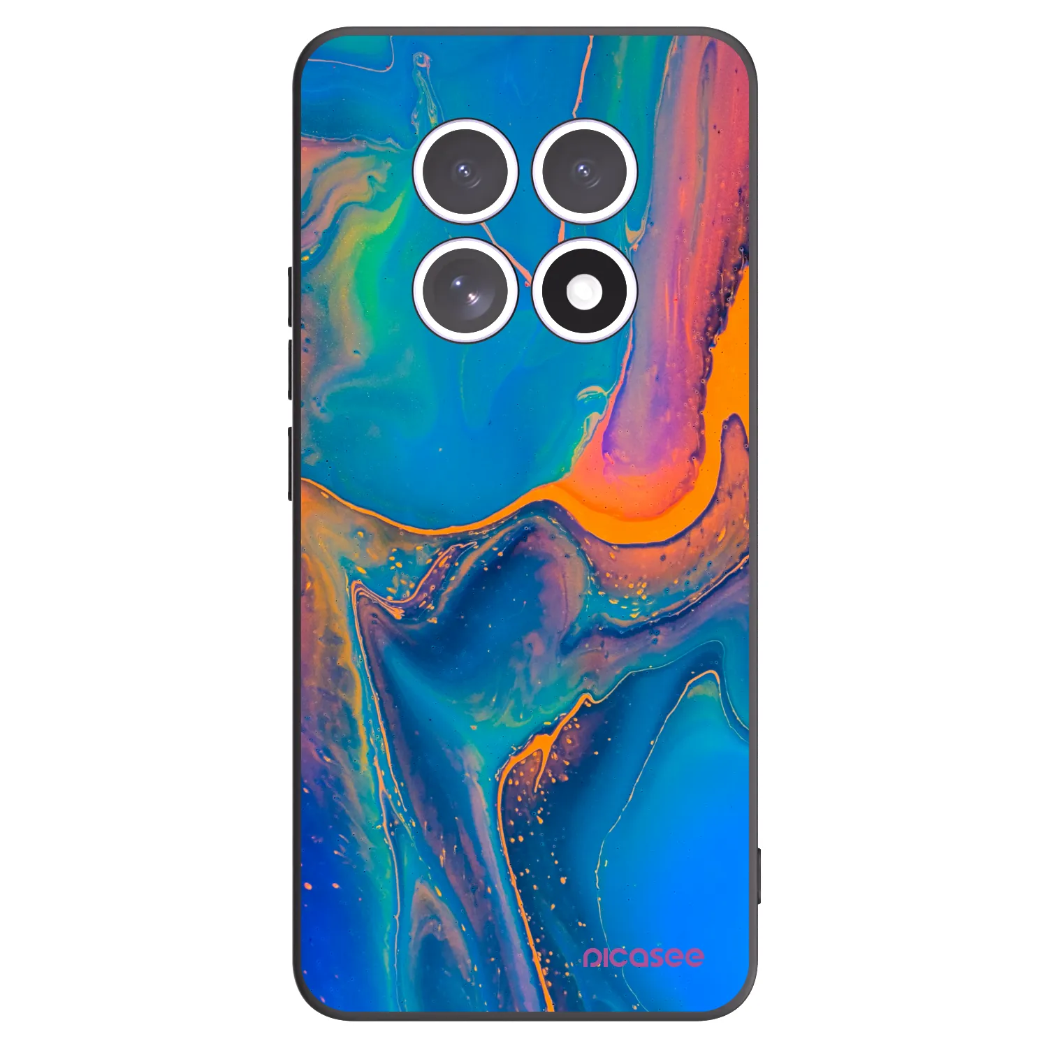 Picasee Μαύρη θήκη σιλικόνης για Xiaomi Redmi Note 15 5G - Rainbow
