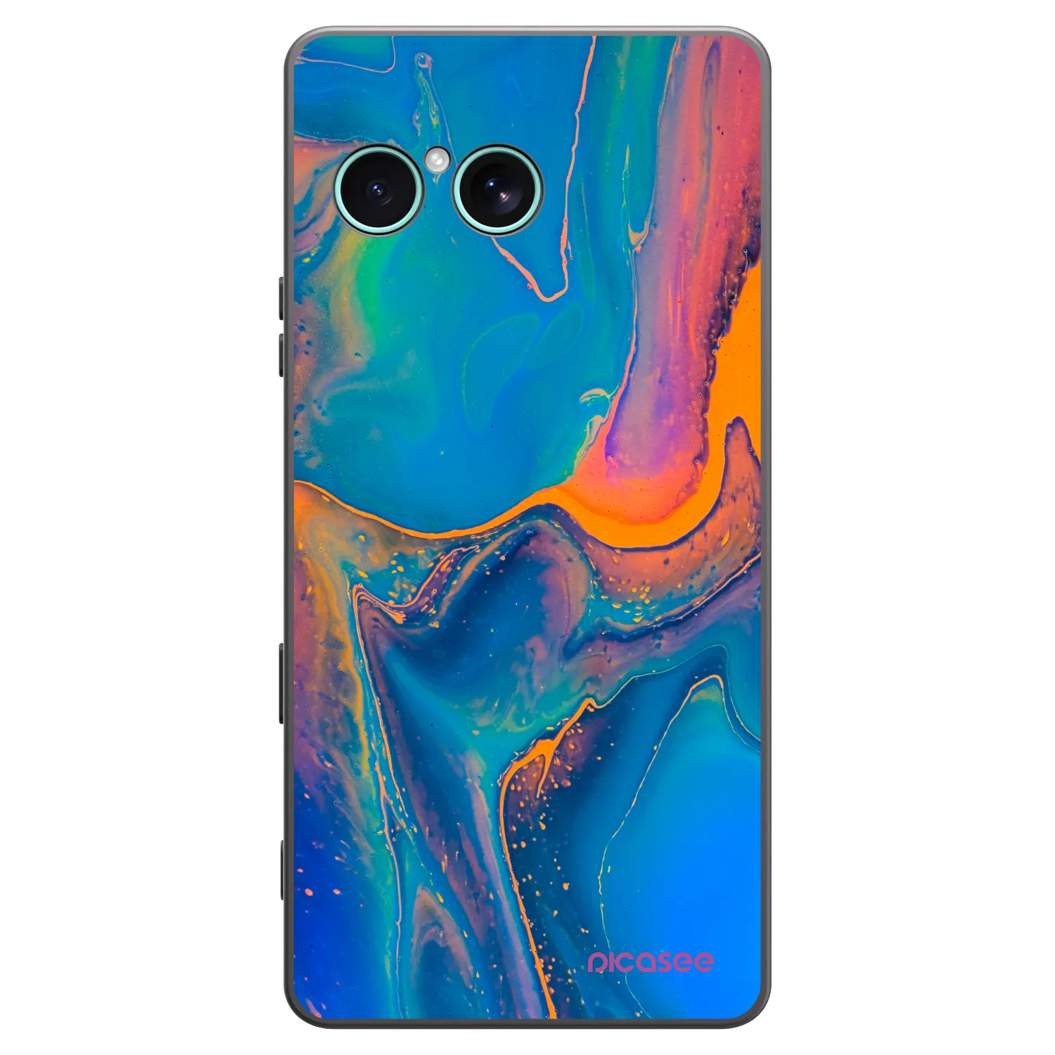 Picasee Μαύρη θήκη σιλικόνης για Sony Xperia 10 VII - Rainbow