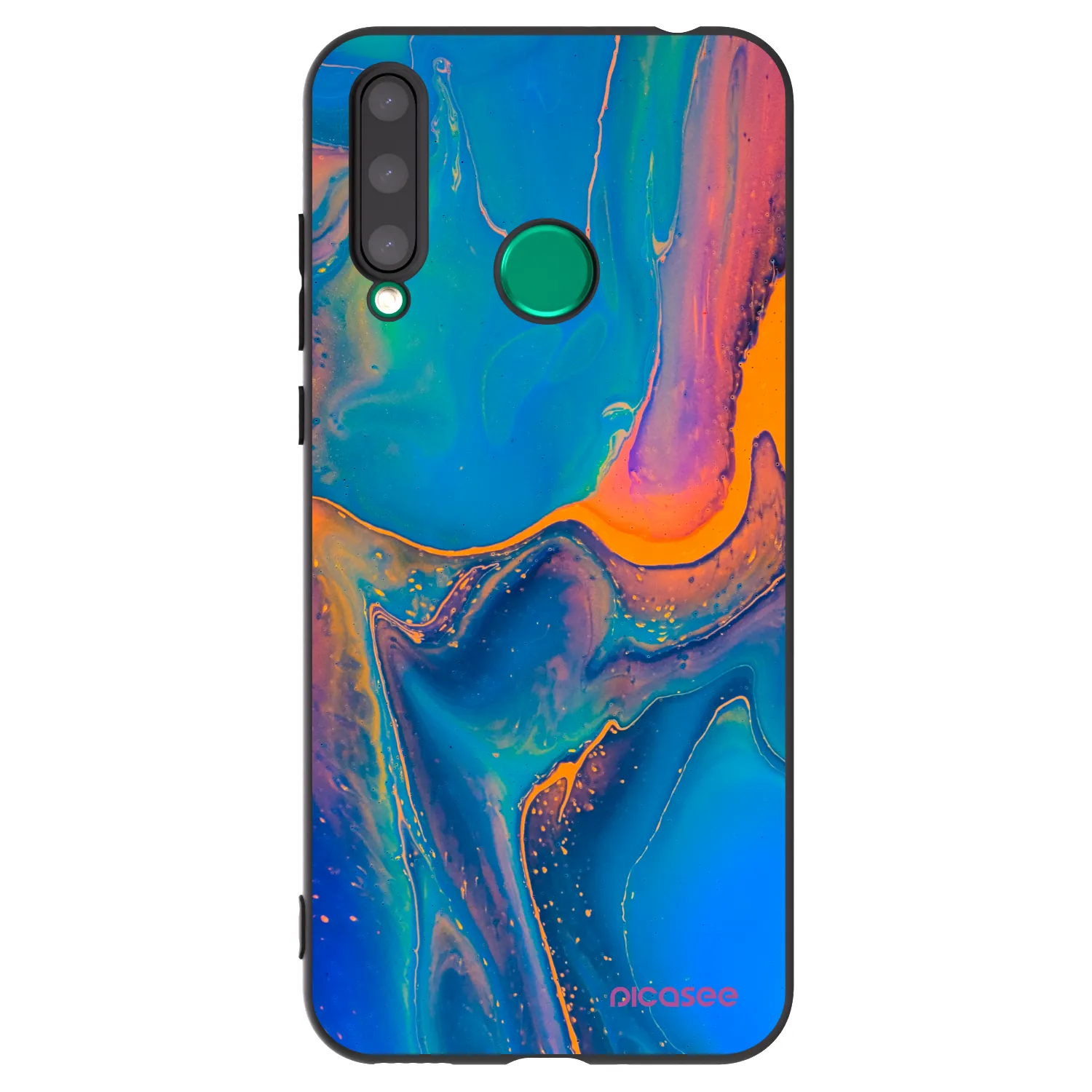 Picasee Μαύρη θήκη σιλικόνης για Honor 20 Lite - Rainbow