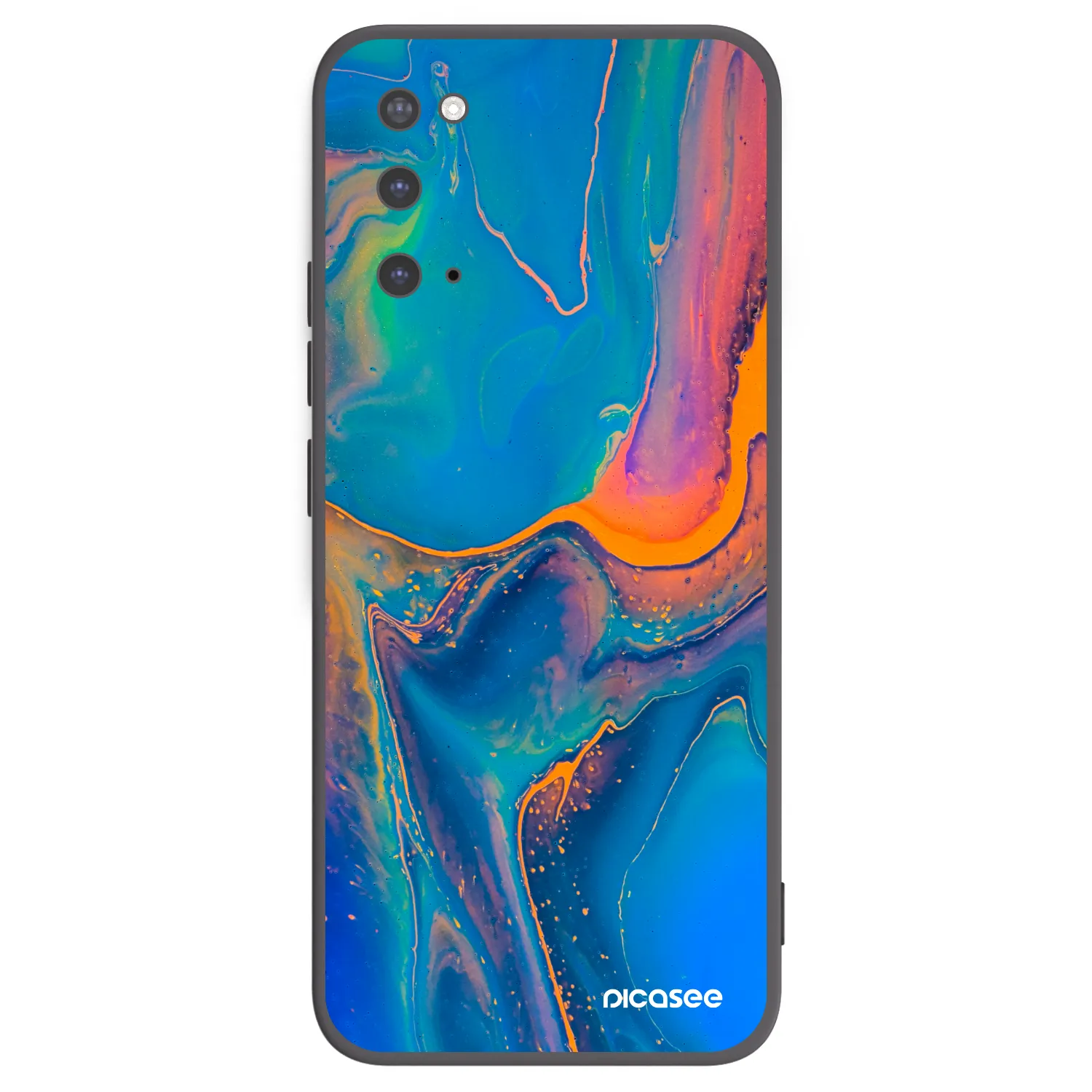 Picasee Μαύρη θήκη σιλικόνης για Samsung Galaxy S20 G980F - Rainbow