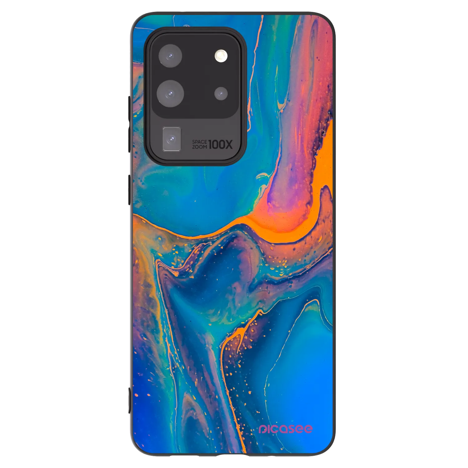 Picasee Μαύρη θήκη σιλικόνης για Samsung Galaxy S20 Ultra 5G G988F - Rainbow
