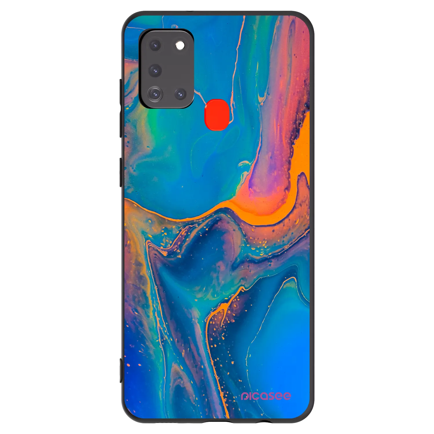 Picasee Μαύρη θήκη σιλικόνης για Samsung Galaxy A21s - Rainbow