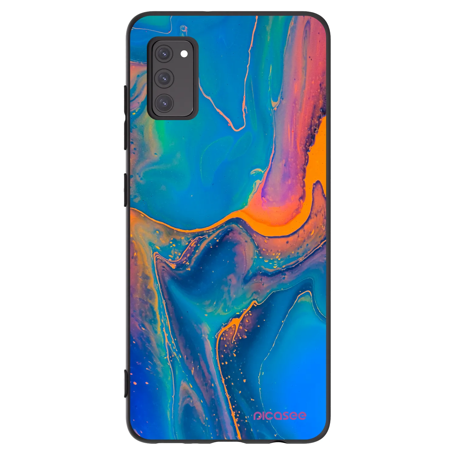Picasee Μαύρη θήκη σιλικόνης για Samsung Galaxy A41 A415F - Rainbow