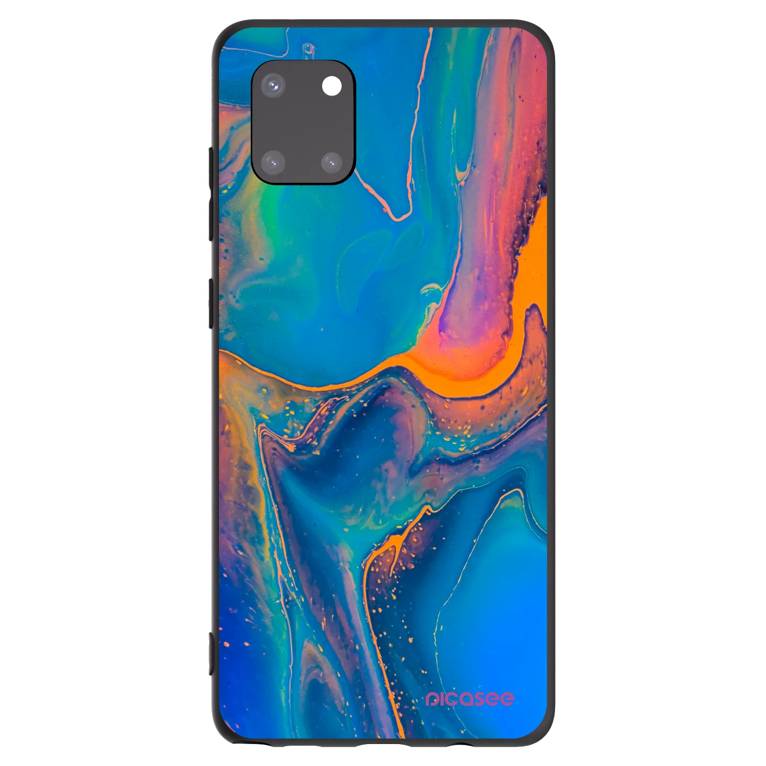 Picasee Μαύρη θήκη σιλικόνης για Samsung Galaxy Note 10 Lite N770F - Rainbow